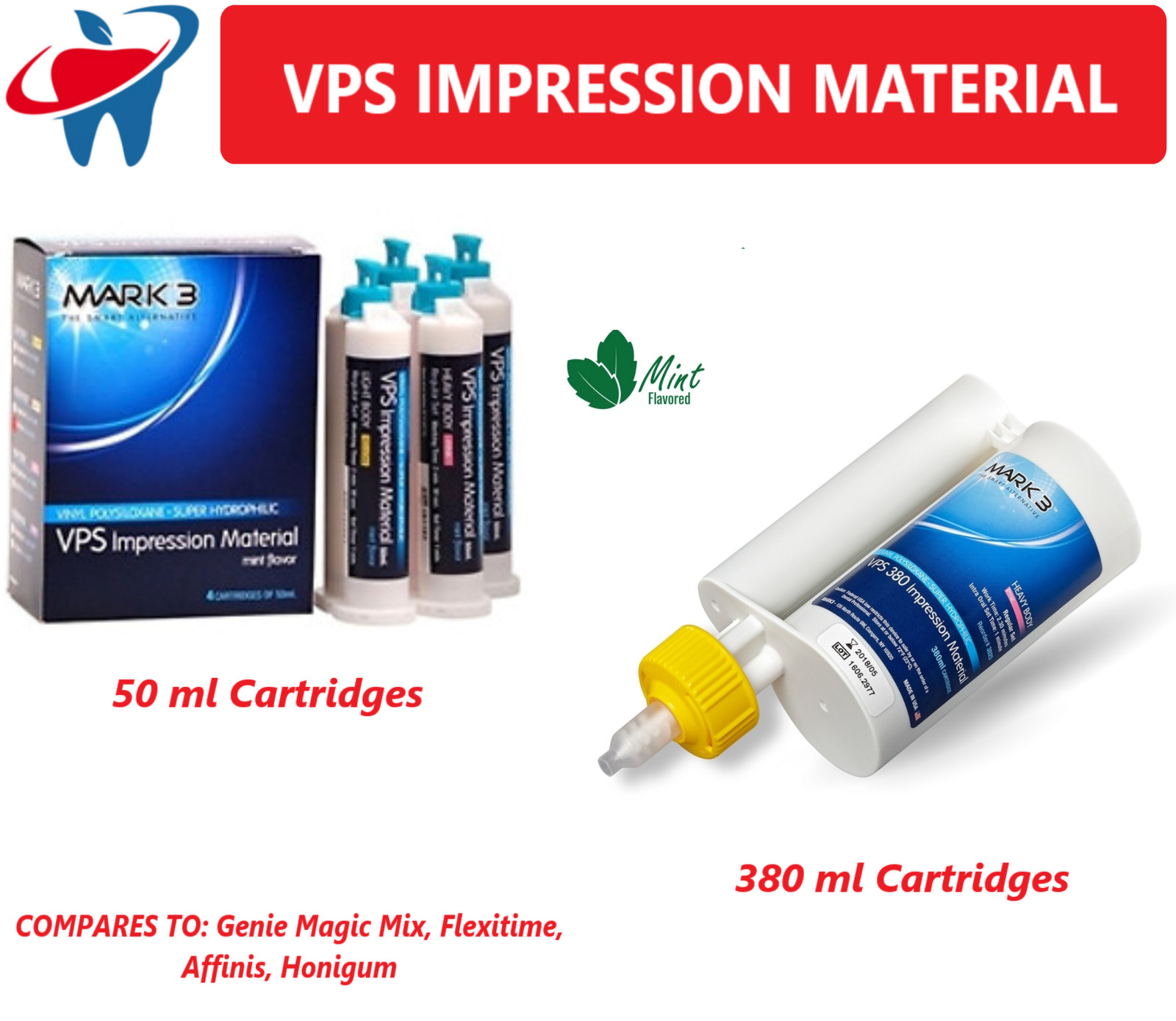 MARK3 Dental VPS Impression Material HEAVY BODY FAST SET Alginate made in USA