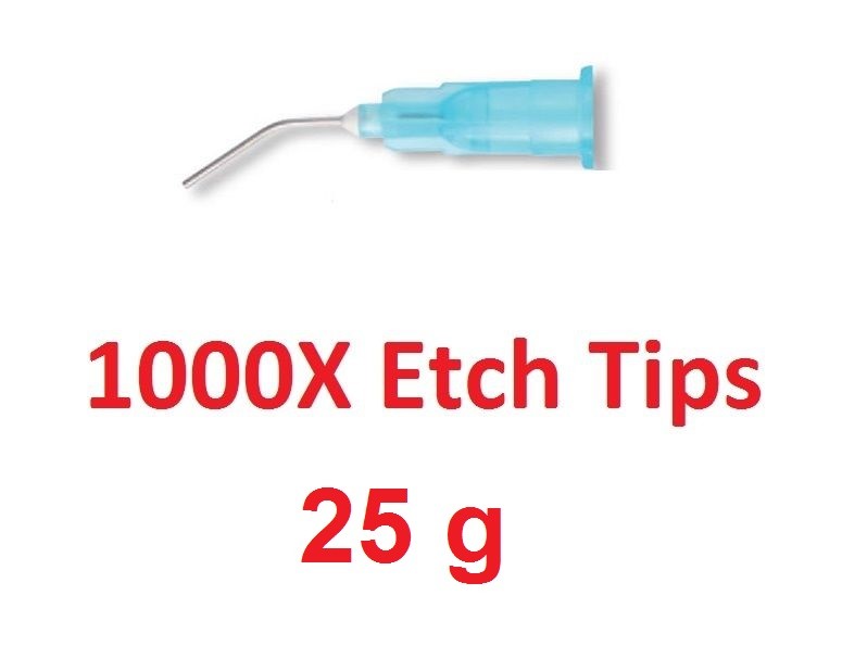 1000 Pcs Dental Plasdent Disposable Etch Tips 25g Luer-lock Bendaable