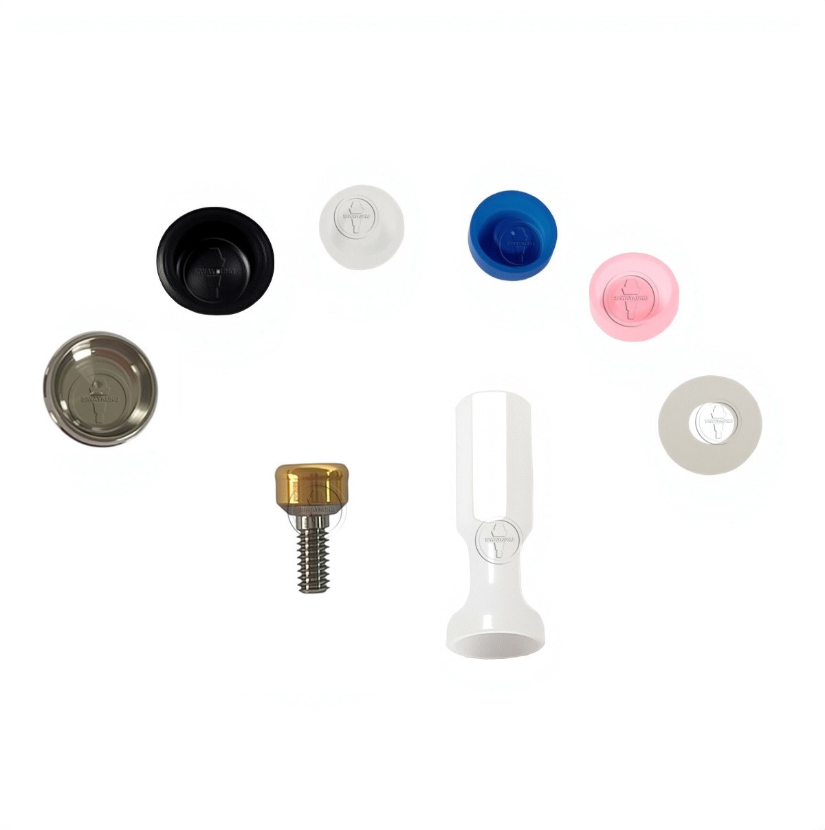 Locator abutment full set male caps fit to Implant Direct D3.75 GH0.5-7.5