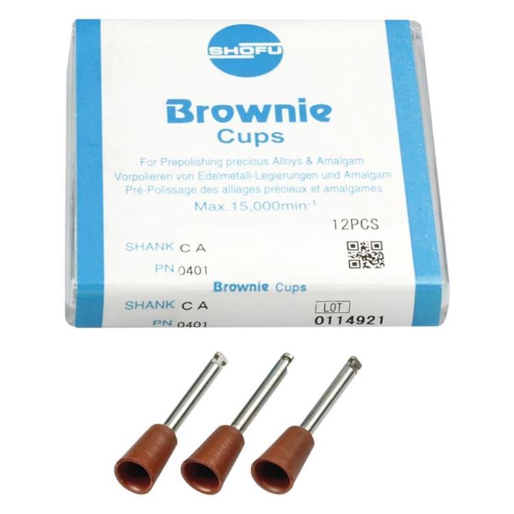 SHOFU BROWNIE (PREPOLISH) RA CUPS – PACKAGE OF 12 POINTS 0401