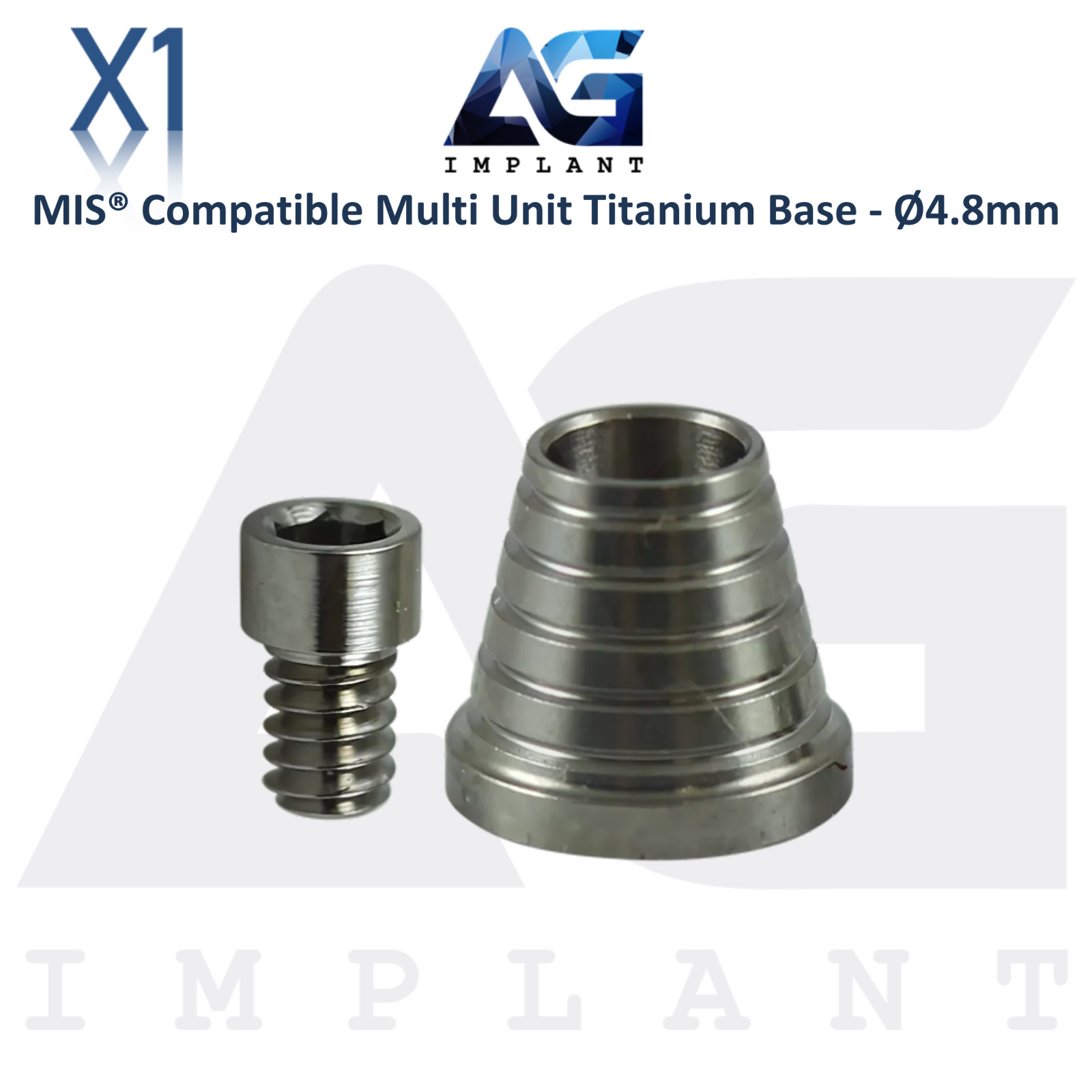 Titanium Base Ø4.8mm MIS® Compatible Multi Unit Hex System Abutment Dental Lab