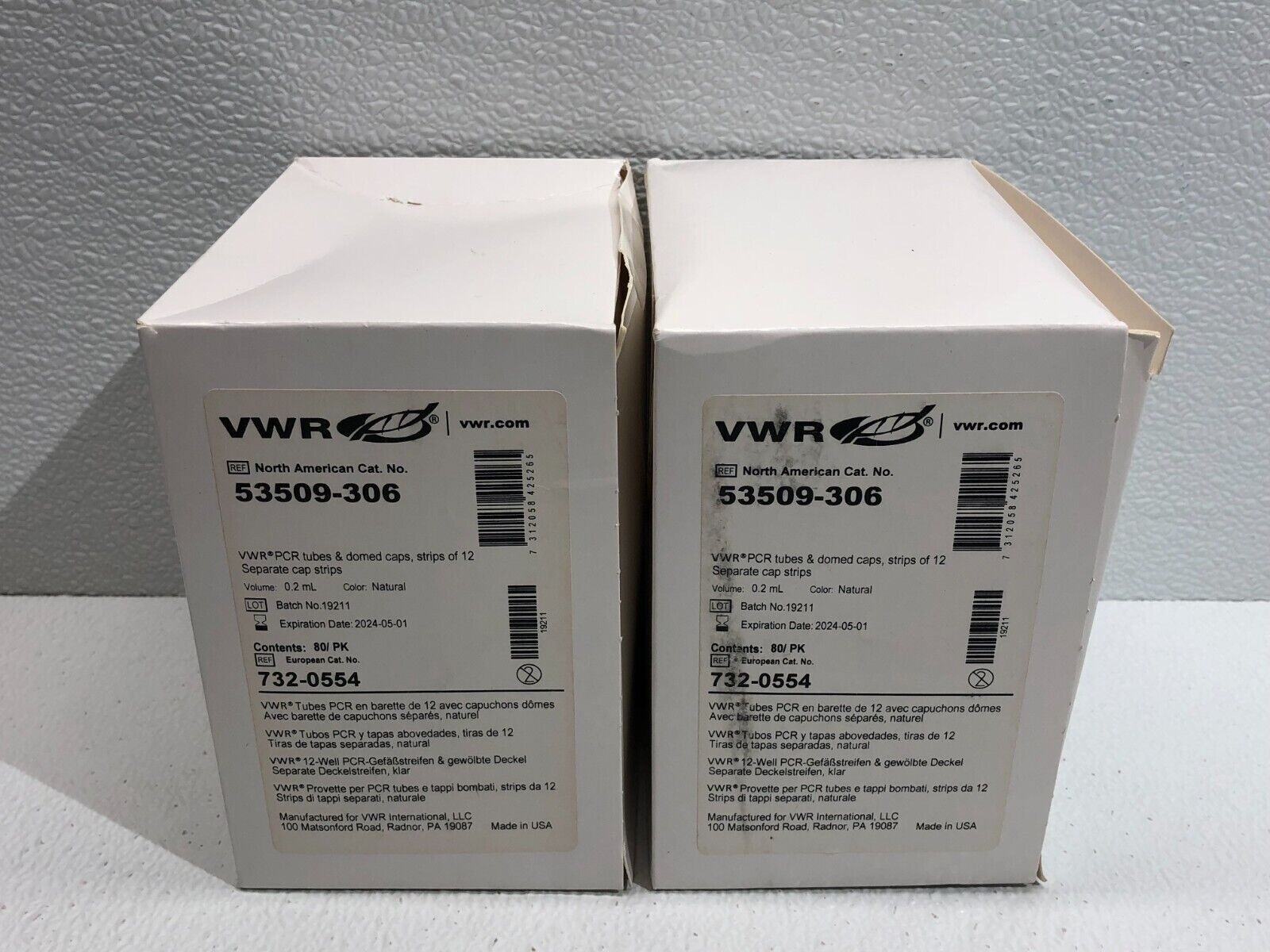 VWR Cat No 53509-306 PCR Strip 0.2 ml Tube With 12 Wells 80/Pk Lot Of 2