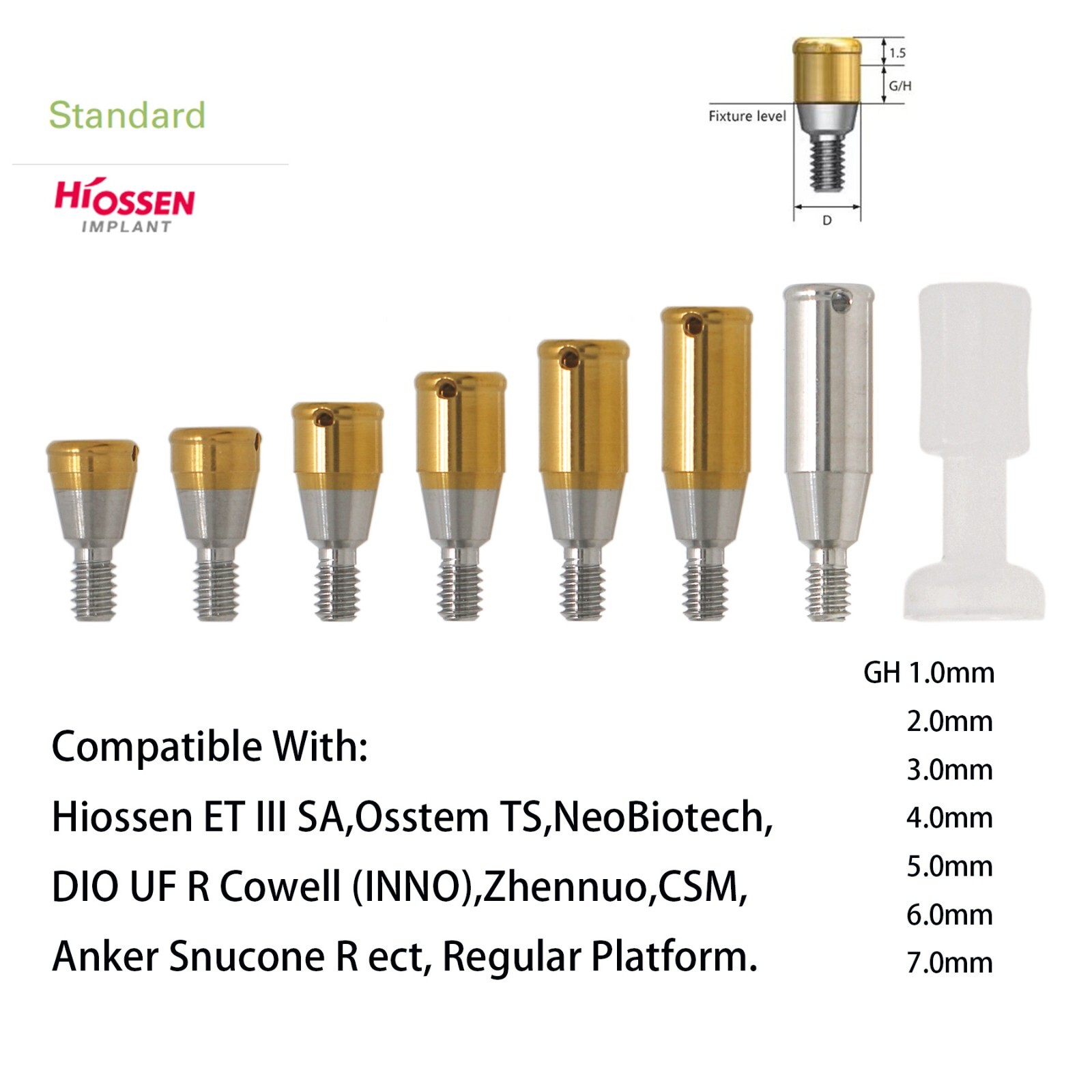 US Implant Locator Attachment Abutment For Hiossen ET Mini/Regular platform