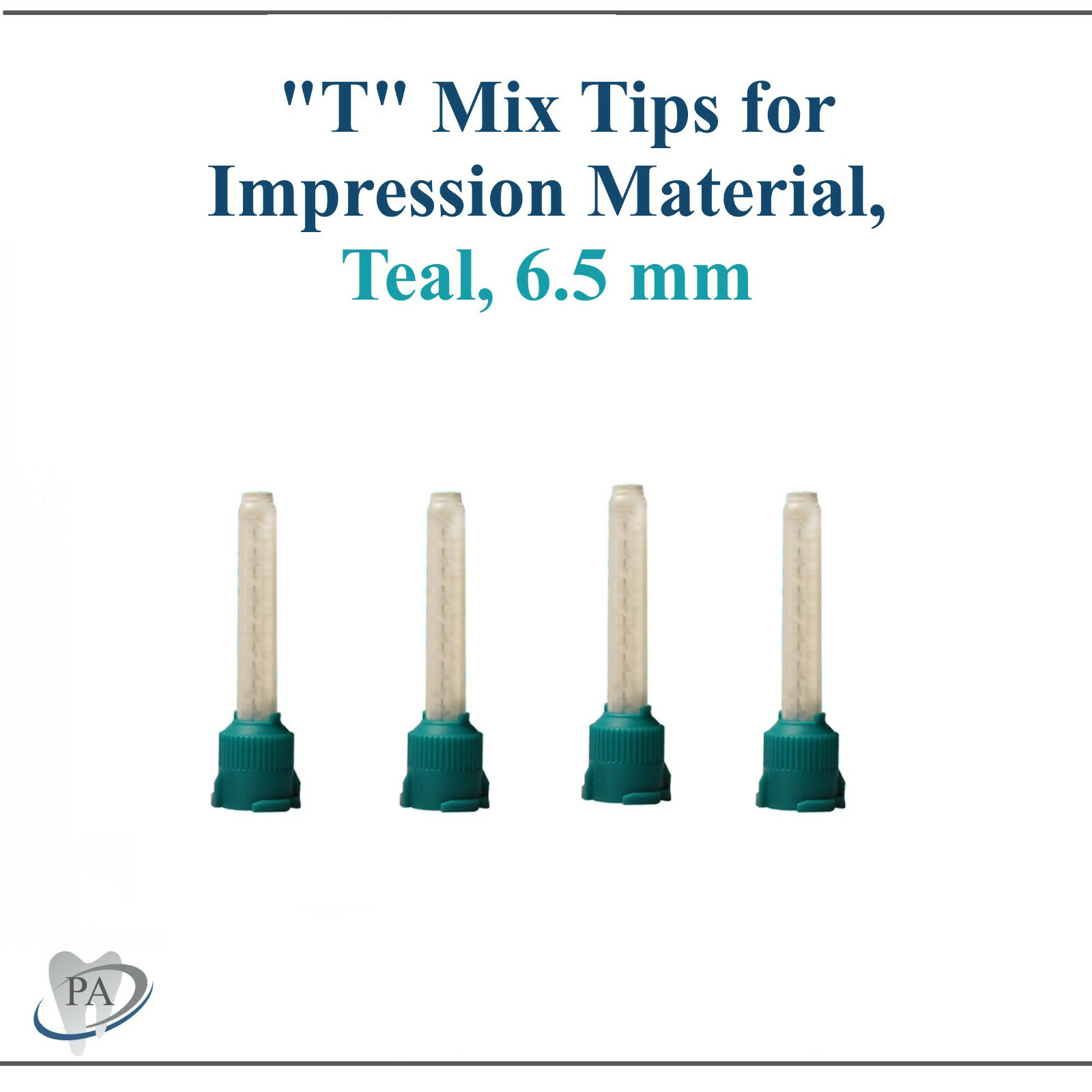 Dental HP “T” Mix Tips (Short) For HB VPS Impression Material, Teal, 6.5mm