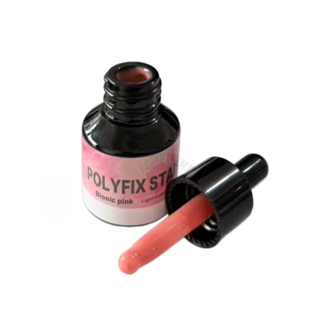 Dental Polyfix Stain Bionic Pink Light Curing 20ml Nano Pink Glaze