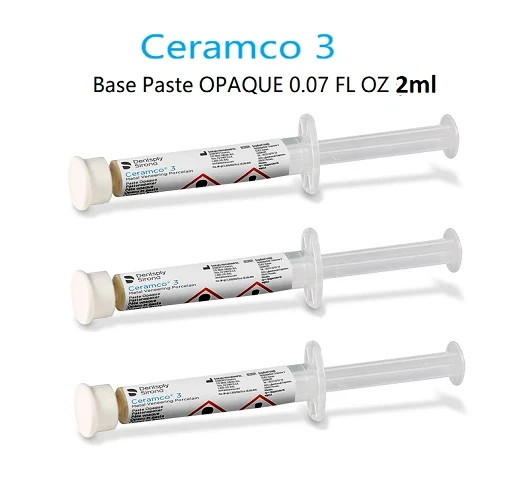3 x Dentsply Ceramco 3 Base Paste Opaque 2ml Syr ( 0.07 FL oz. ) DENTAL LAB USE