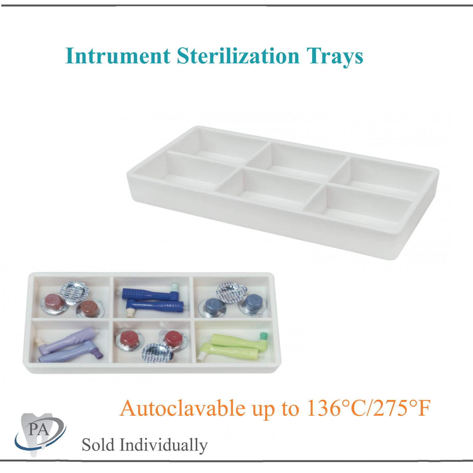 4/Pk DENTAL CABINET INSTRUMENT TRAY ORGANIZER HARD PLASTIC AUTOCLAVE to 275F #20