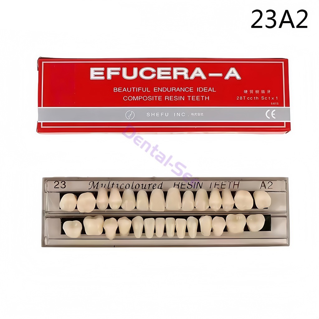 56Pcs Dental Acrylic Resin Full Set Teeth Upper Lower Shade #22 #23 A2 A3