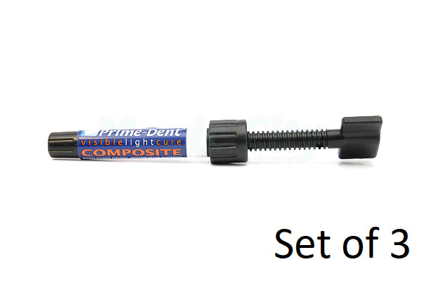 Prime-Dent Light Cure Hybrid Dental Resin A3.5 4.5gm Syr. 001-001A3.5 (Set of 3)