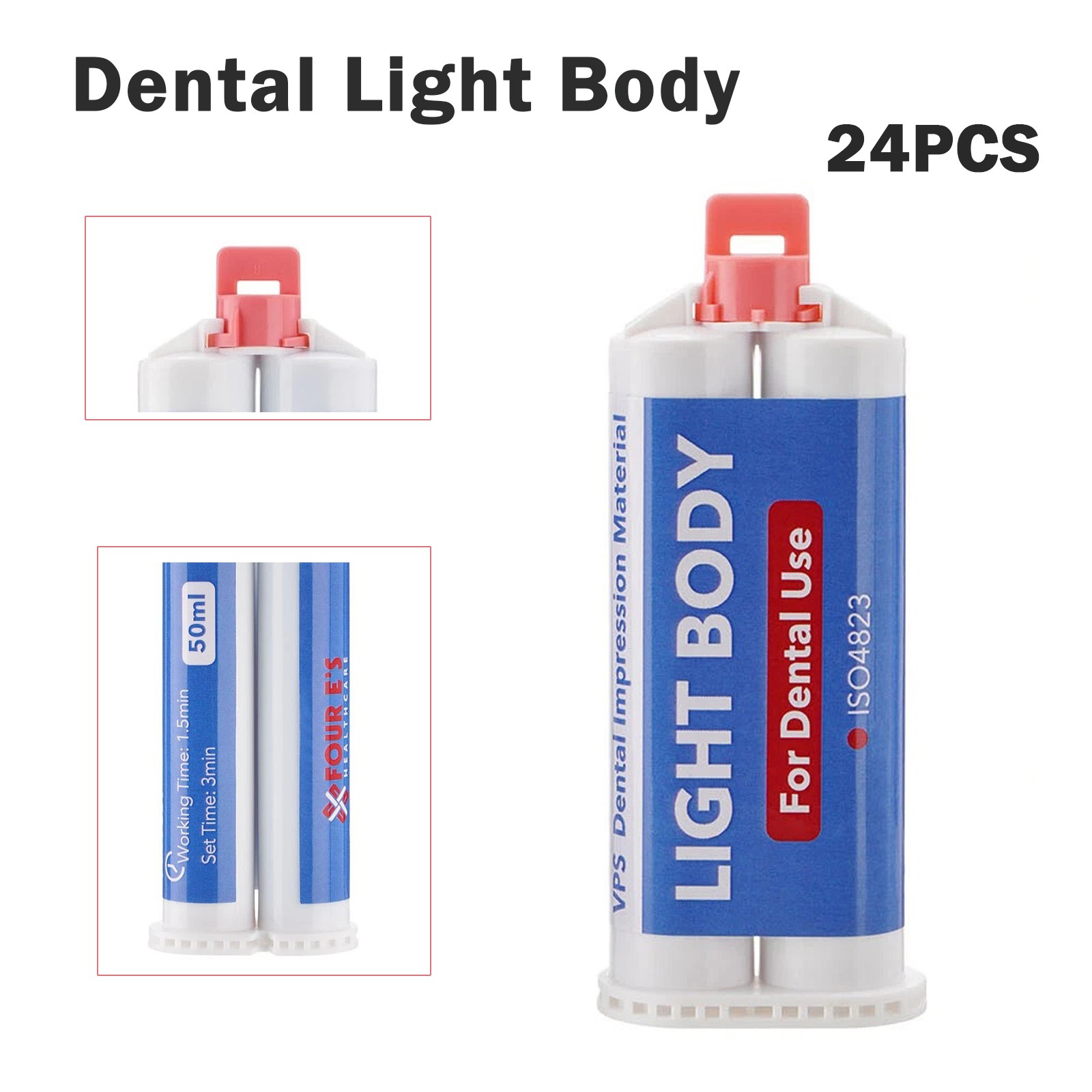 24Pc Dental Heavy Body Fast Rapid Set Impression Material 50mL Cartridge VPS PVS