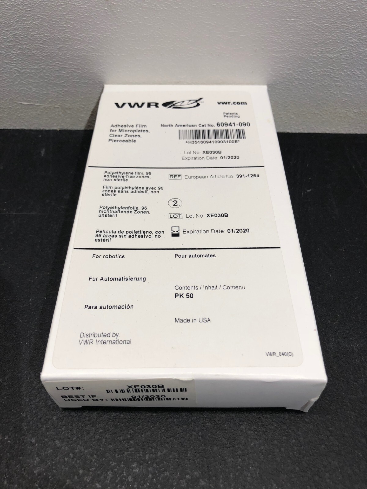 VWR Adhesive Film For Microplates Cat No 60941-090