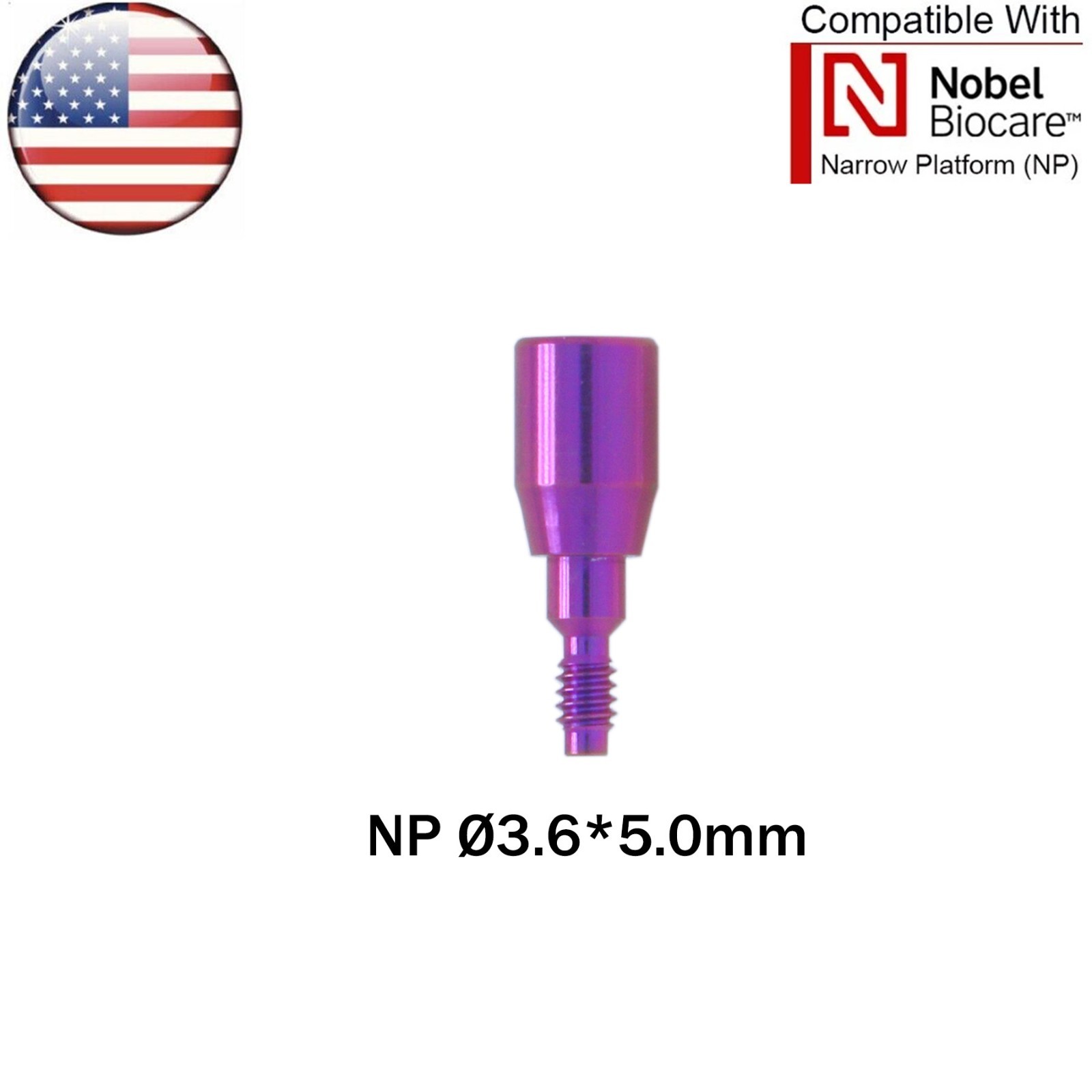US NOBEL Dental Healing Abutment Cap NP Fits Nobel Biocare Active Dia Ø3.5 ∅5.0