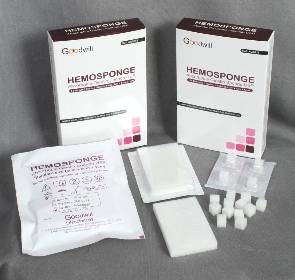 5 x DENTAL HEMOSPONGE ABSORBABLE GELATIN SPONGE USP #STERILE #32 SPONGE