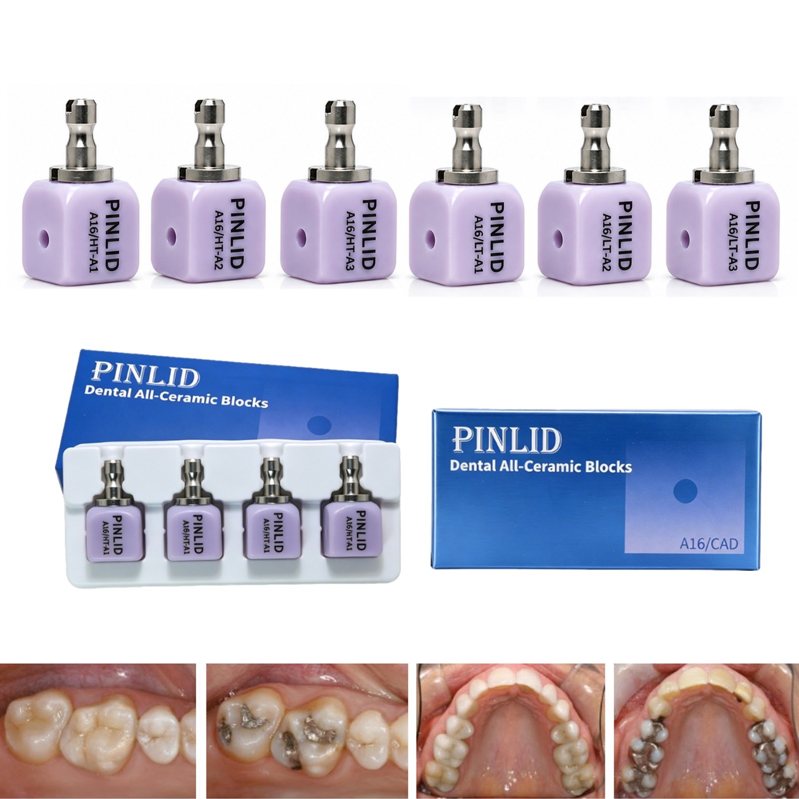A16 Dental Lithium Disilicate Glass Ceramic Blocks with Positioning Holes Open