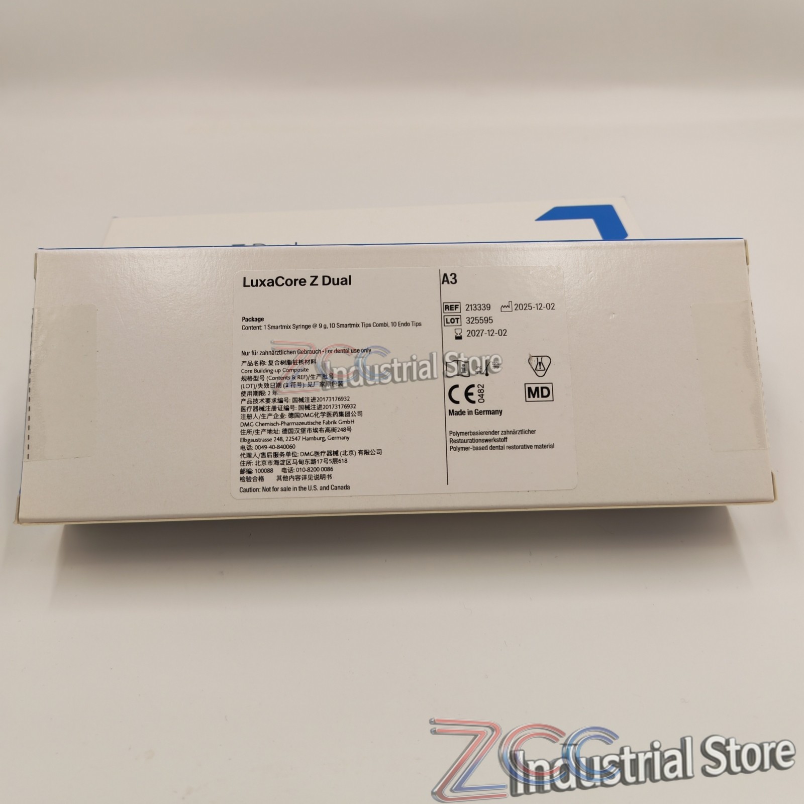 DMG Luxacore Z Dual Core Buildup Material Dentine Composite Shade A3 Paste 9g