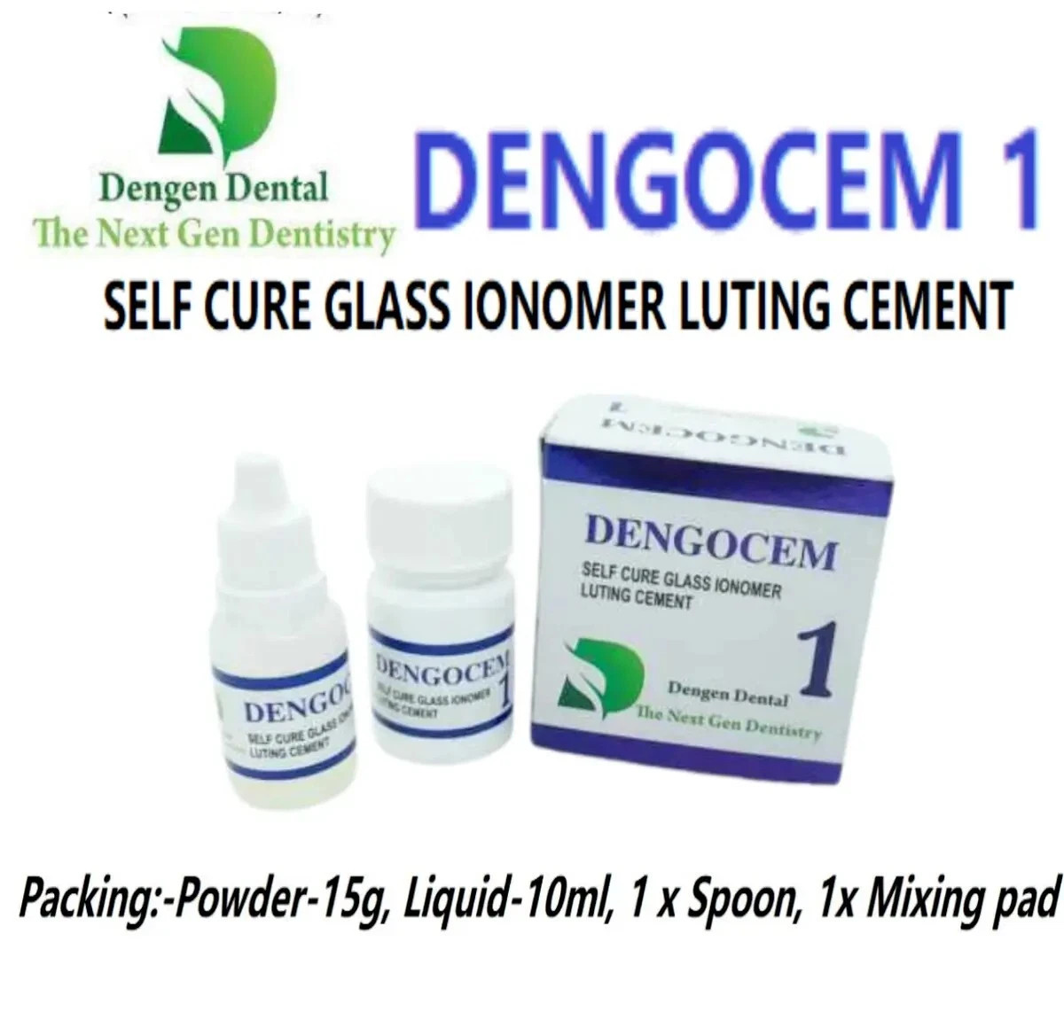 DENGOCEM 1 Self Cure Quality Glass Ionomer Dental Luting Cement Pack