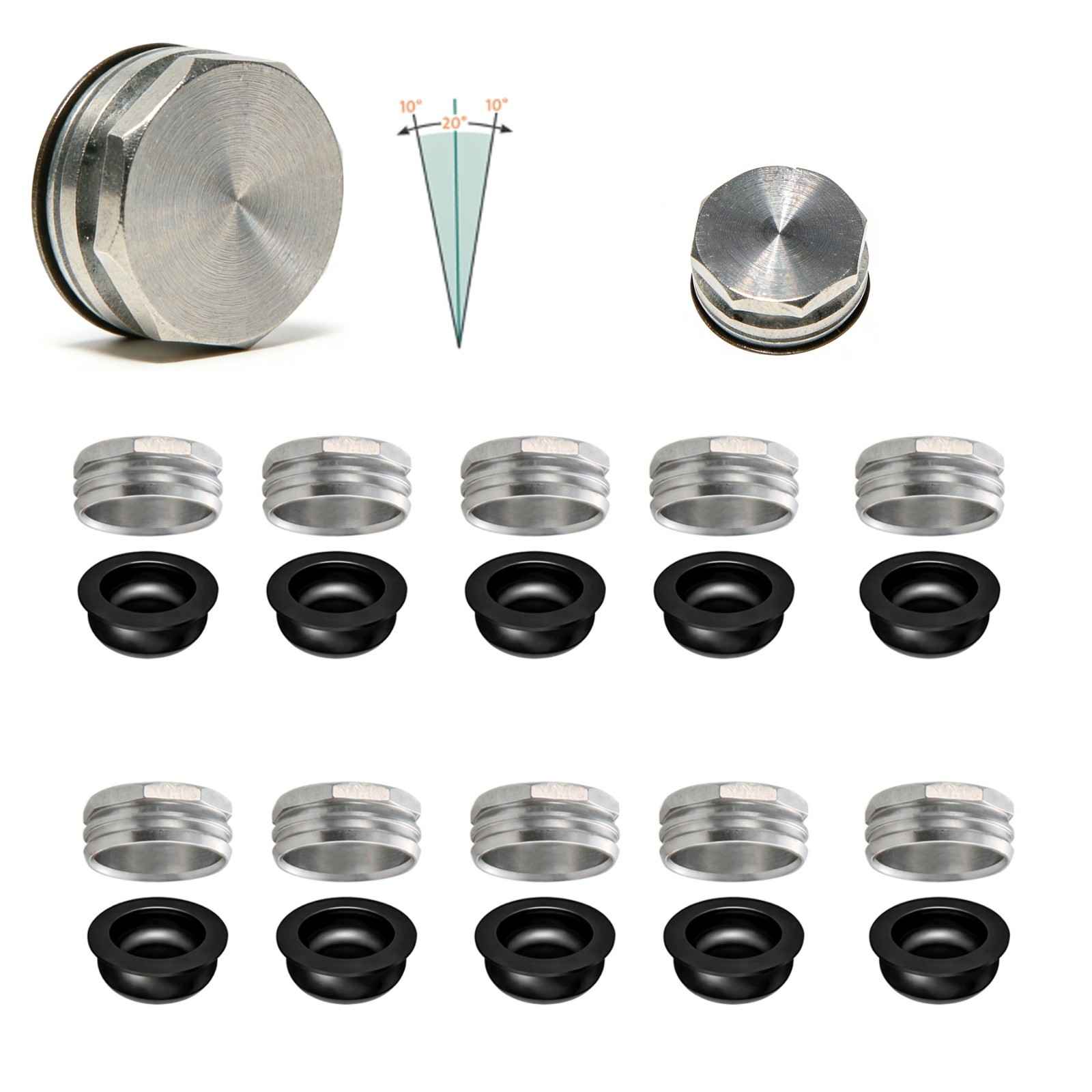 Dental fit Zest LOCATOR Replacement Metal Housing & Black Lab Cap Assembly 10 Pk
