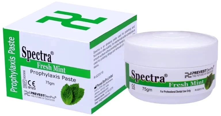 Dental SPECTRA Prophylaxis Polishing Paste After Scaling 75g Jar MINT FLAVOUR