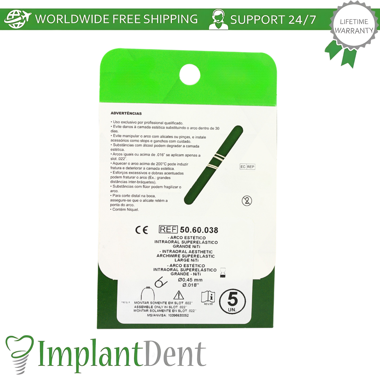 NiTi Superelastic Aesthetic White Round Upper Wire Coated Dental Alignment