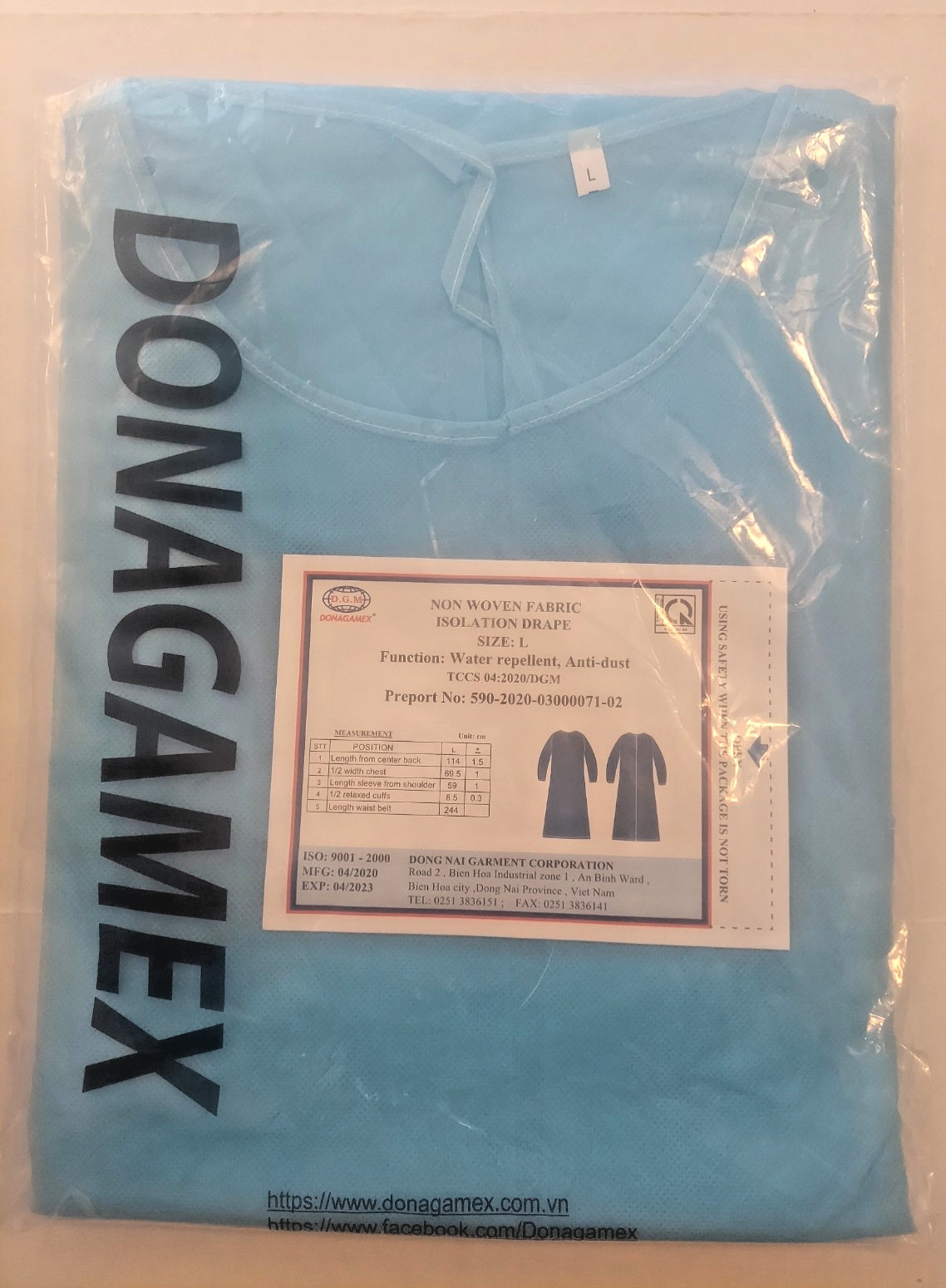 Non-Woven Isolation Drape Water Repellent Anti Dust Blue Sz Large Lot 10 Sealed