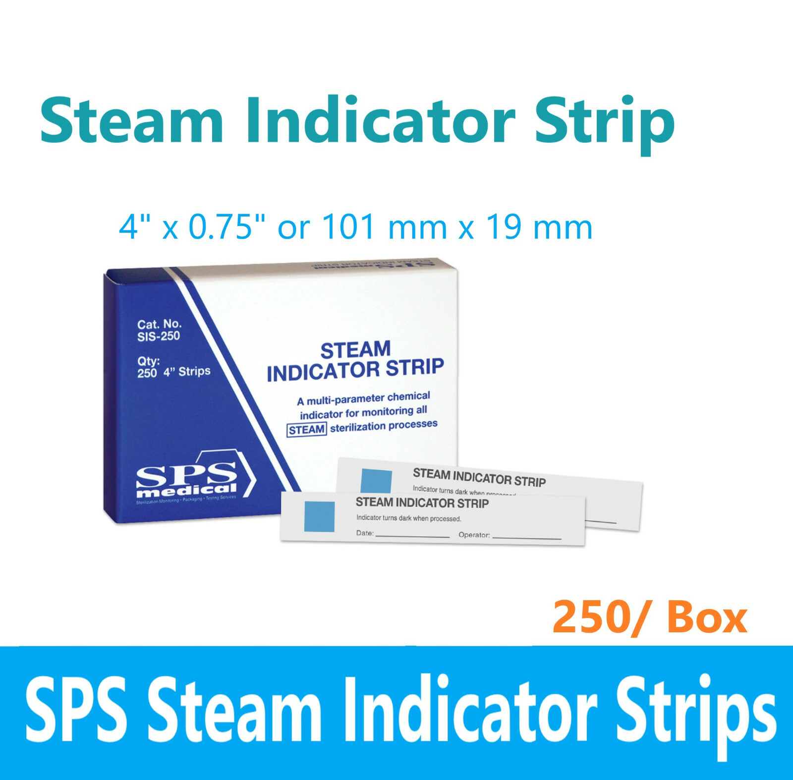 Dental Autoclave Indicator Strips, Steam Sterilization 250/Pcs SIS-250 Crosstex