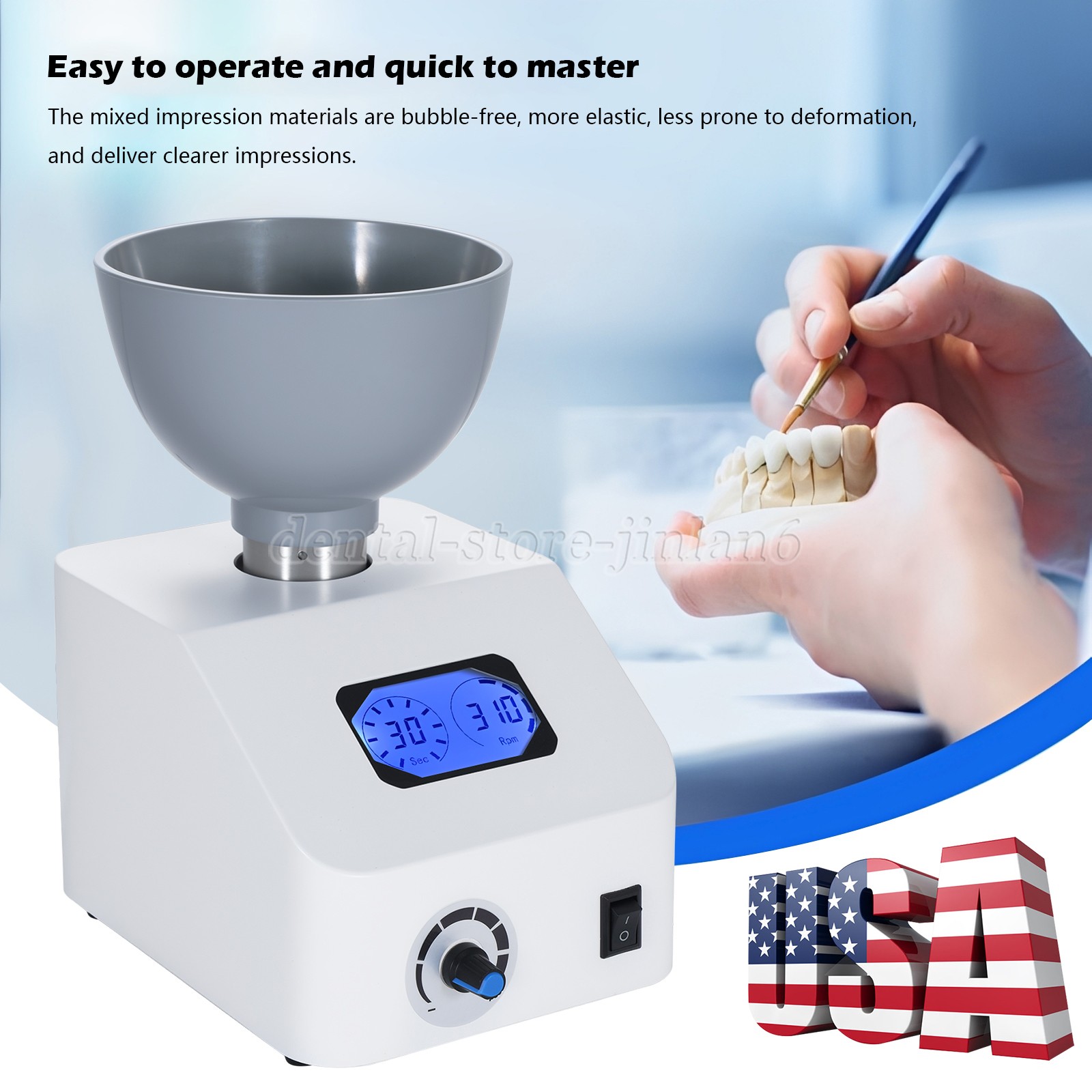 Dental Impression Alginate Mixer 300rpm Dental Printing Material Gypsum Blender