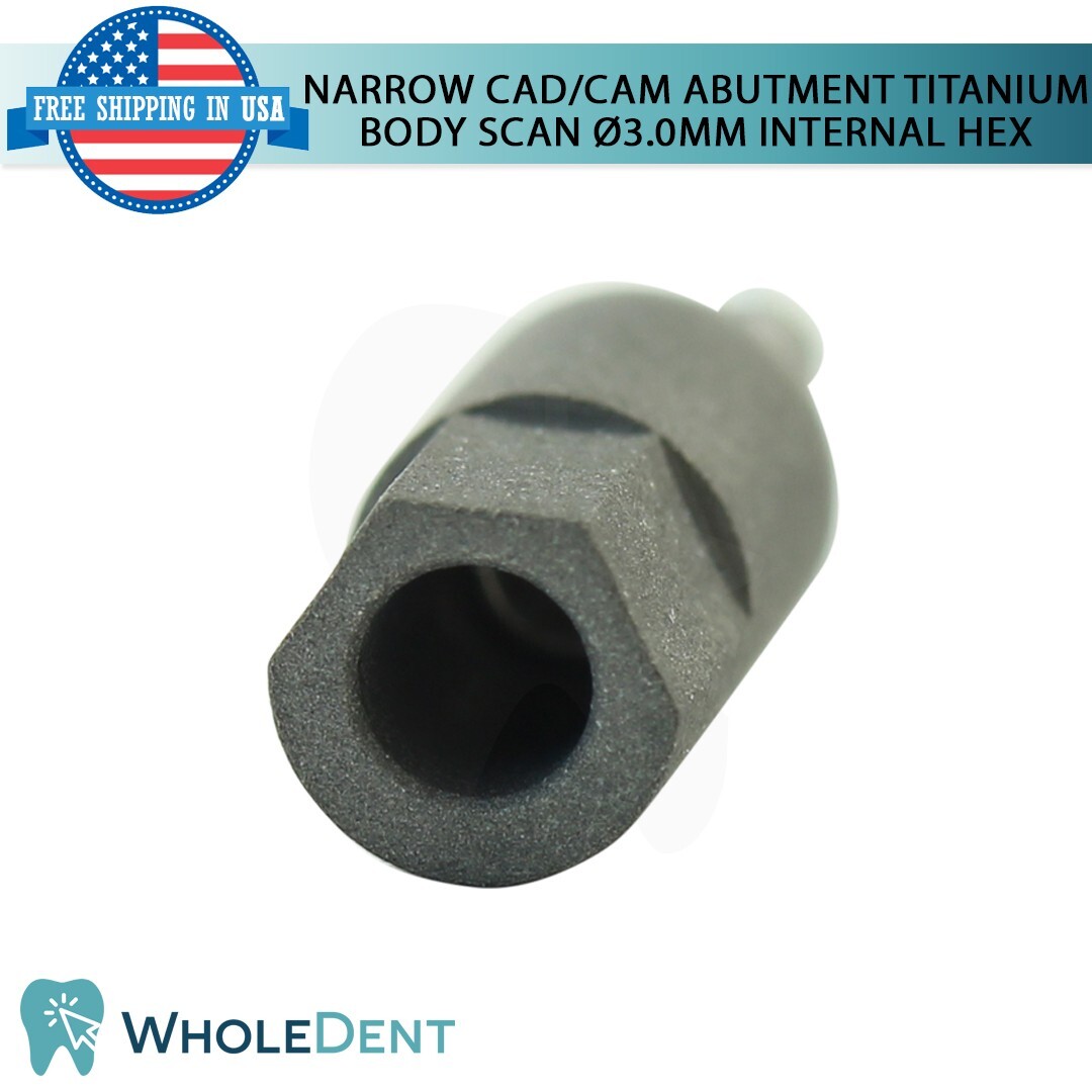 5x Narrow Titanium Body Scan CAD/CAM Dental Int Hex 2.0mm Library Digital Lab