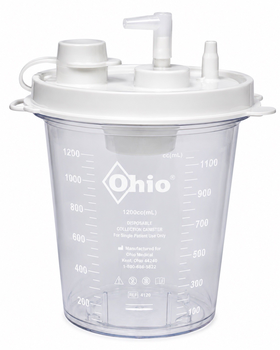 Lot of 3 1200cc Disposable Collection Canister w Lid