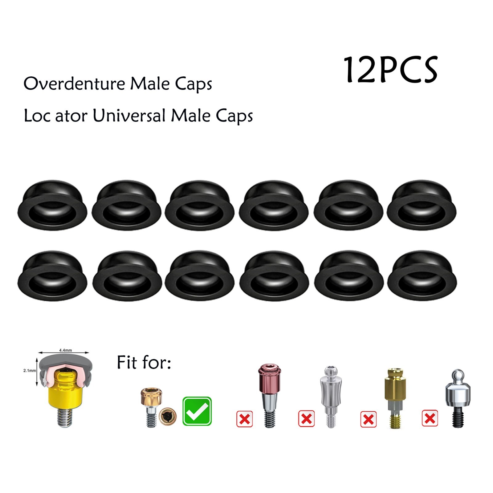 Dental Zest Locator Replacement Metal Housing &Black Lab Processing Cap Assembly