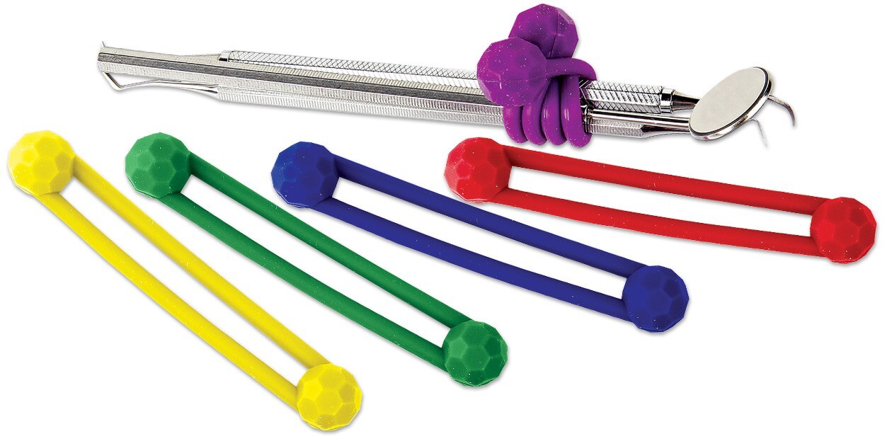 Dental Instrument Silicone Ties, Assorted 5/pk Plasdent