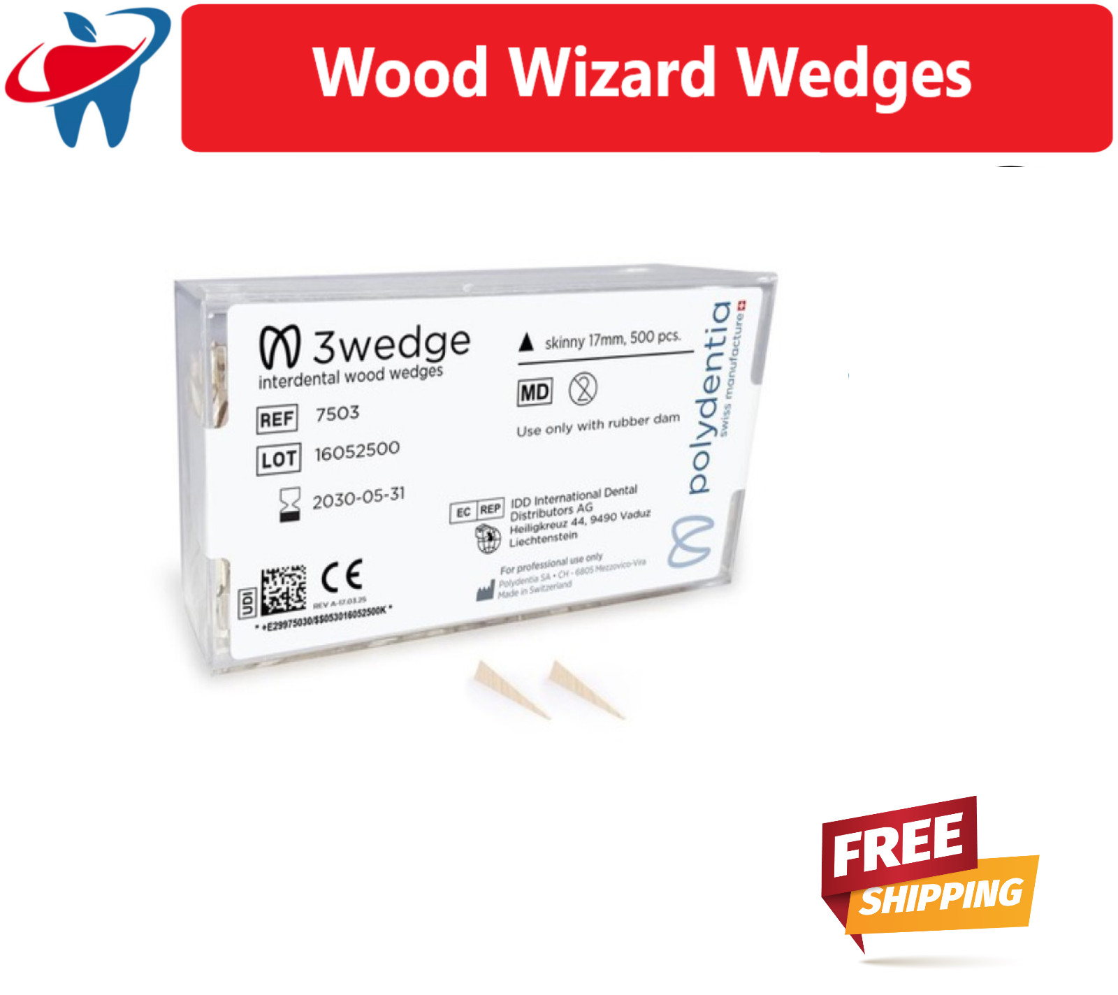 Dental Wizard Wedges Wide, Slim Jim, 100-500/Box, Assorted, Matrix wood