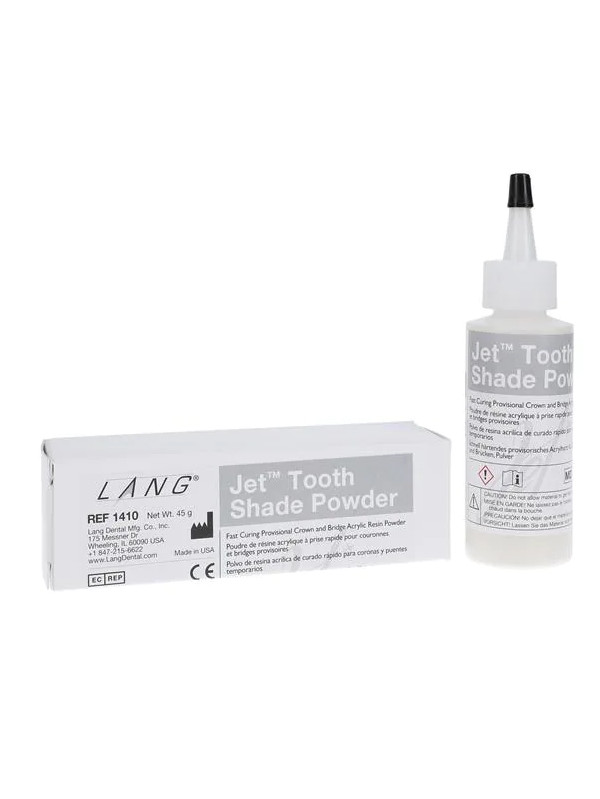 Lang Jet Tooth Shade Fast Curing C&B Acrylic Resin Powder (45 g) Dental