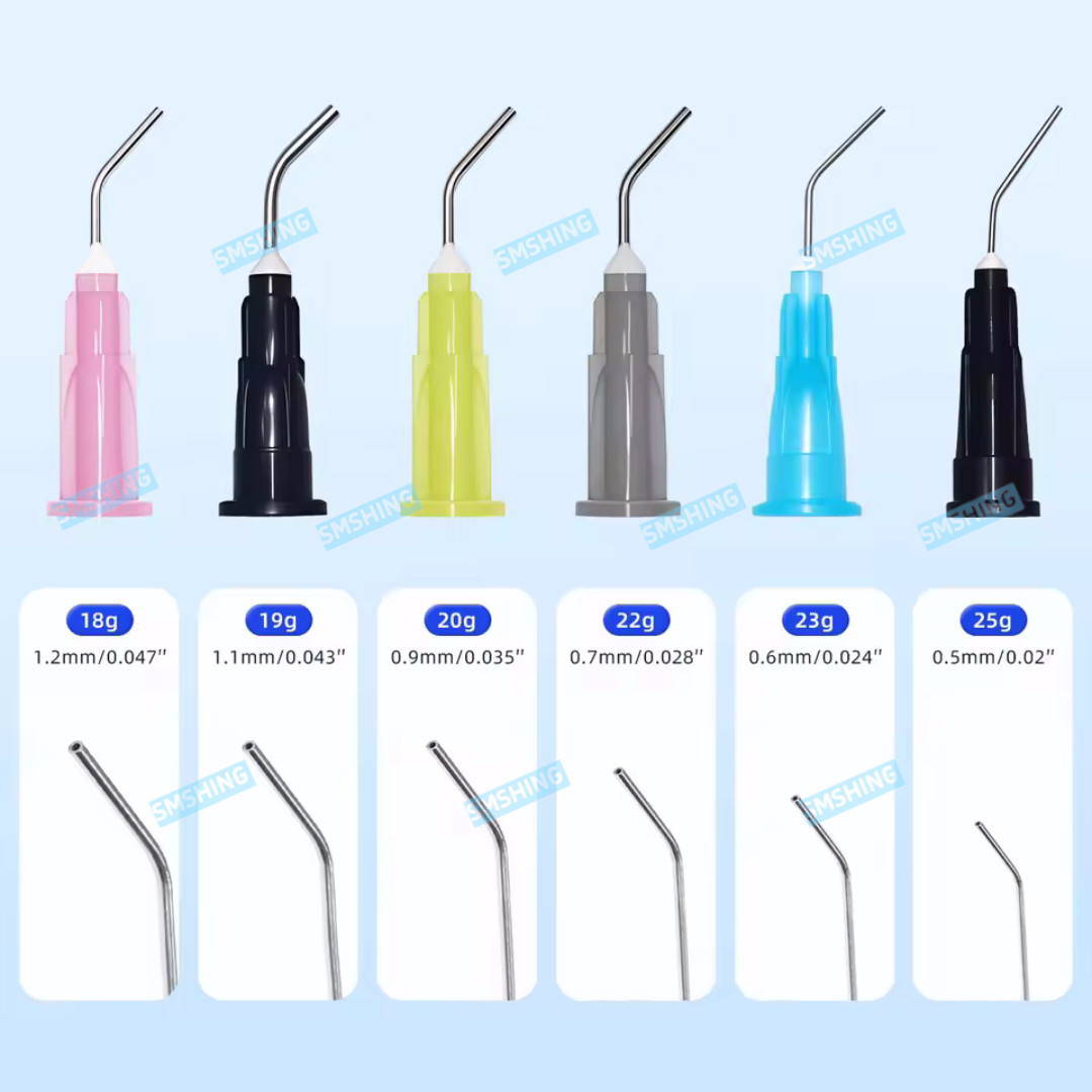500Pcs Dental Pre-Bent Flowing Dispensing Tips Flowable Needle Delivery Tip Etch