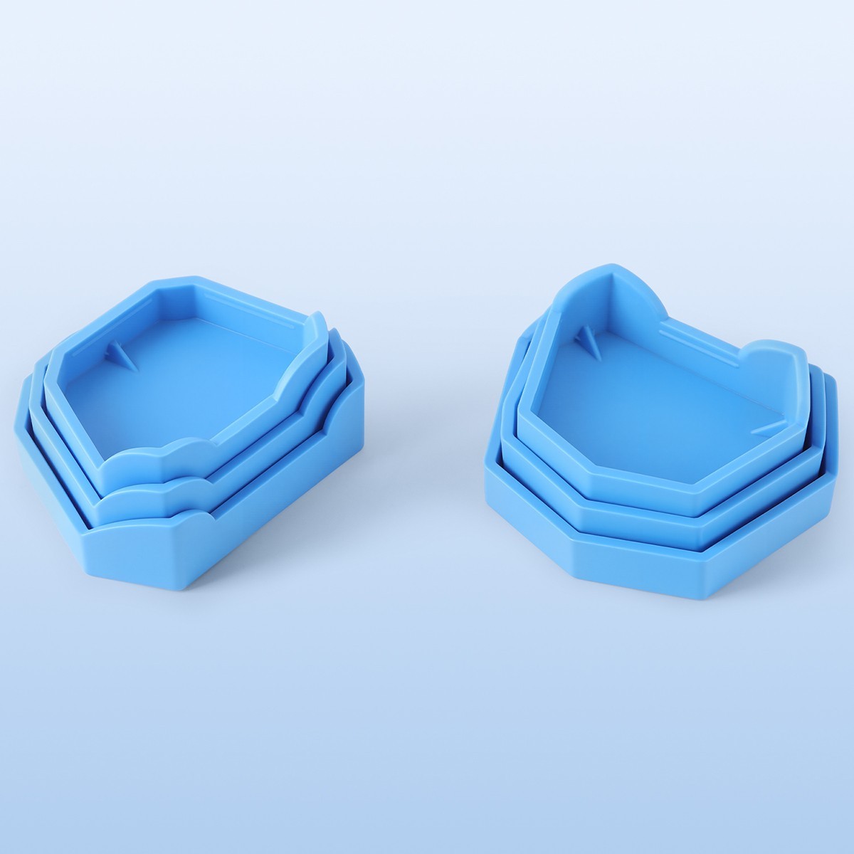 6pcs/set Dental Silicone Rubber Lab Plaster Model Former Base Molds Tool Tray