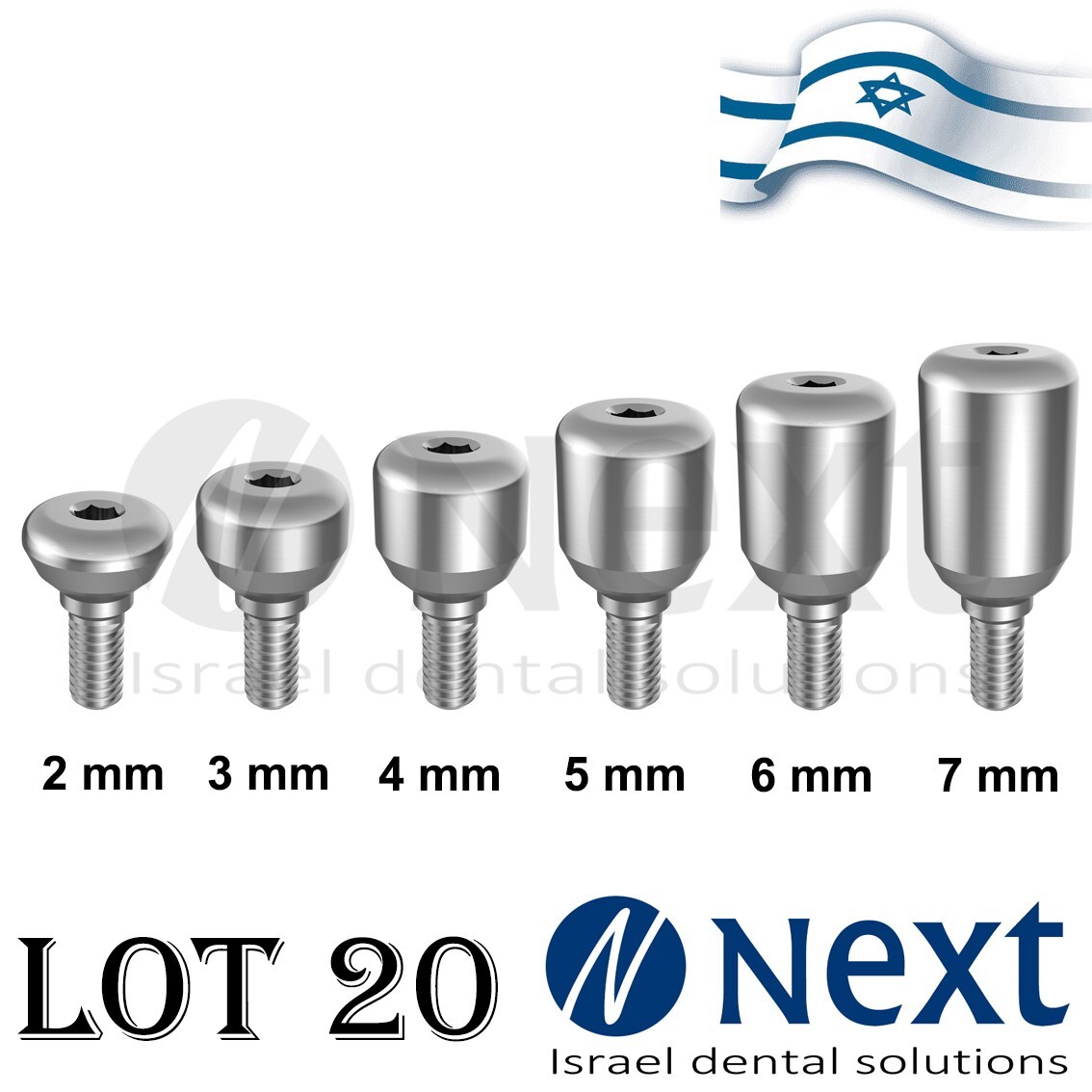 Lot x20 Healing Cap titanium 2-7mm with internal hexagon system