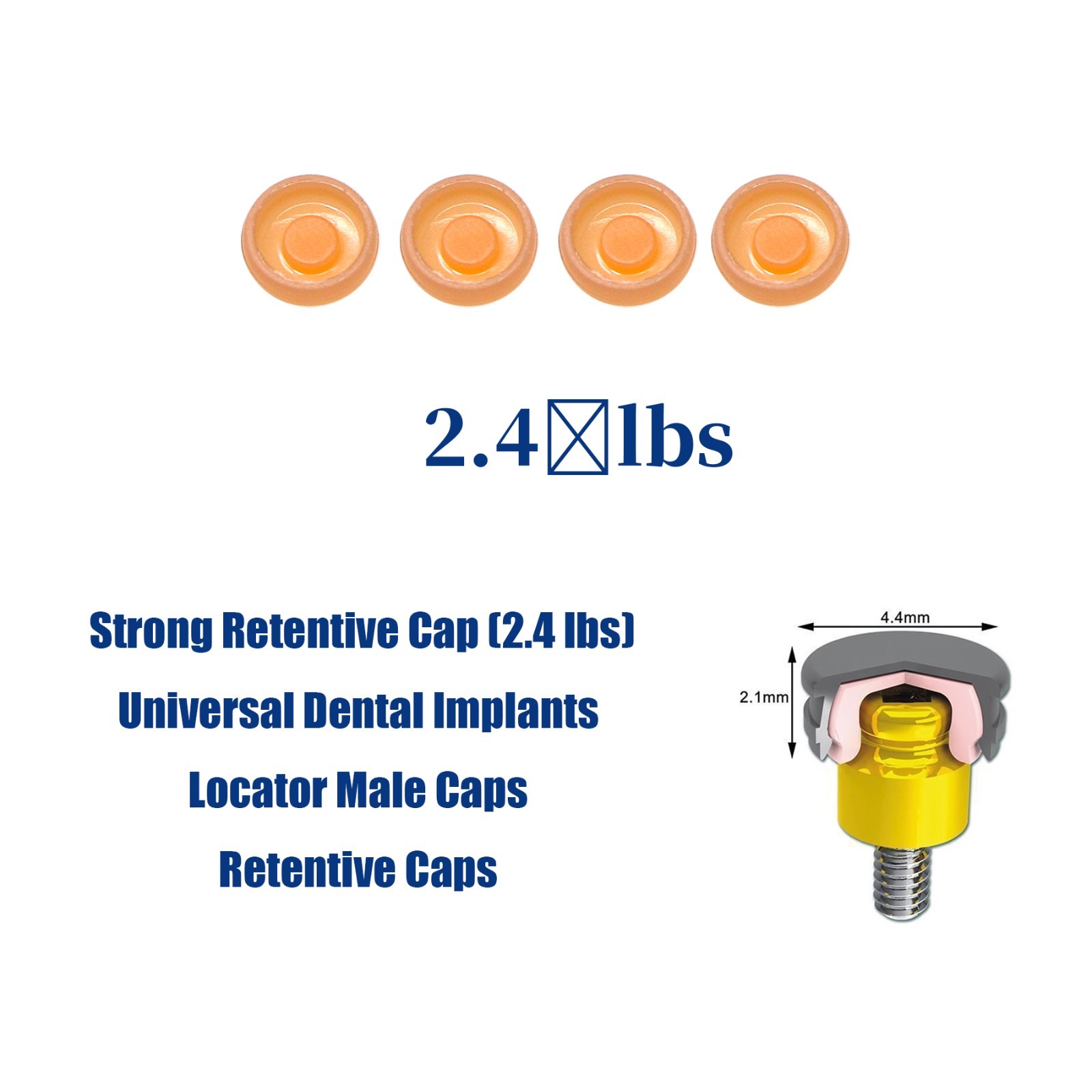 US Implant L0cator Dental Zimmer PA 3.5mm Abutments + PEEK Caps Tool 1-5mm Set
