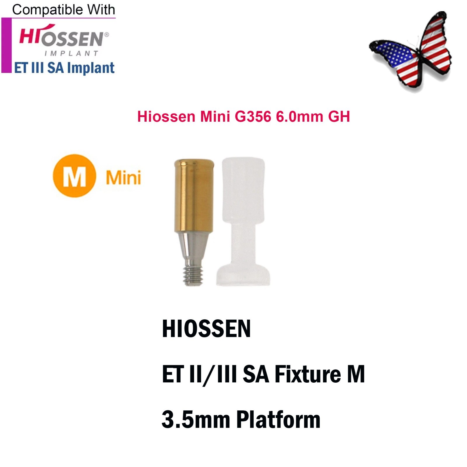 Implant for Hiossen ET Locator Abutment Mini/Regular Platform Internal Hex 1-7mm