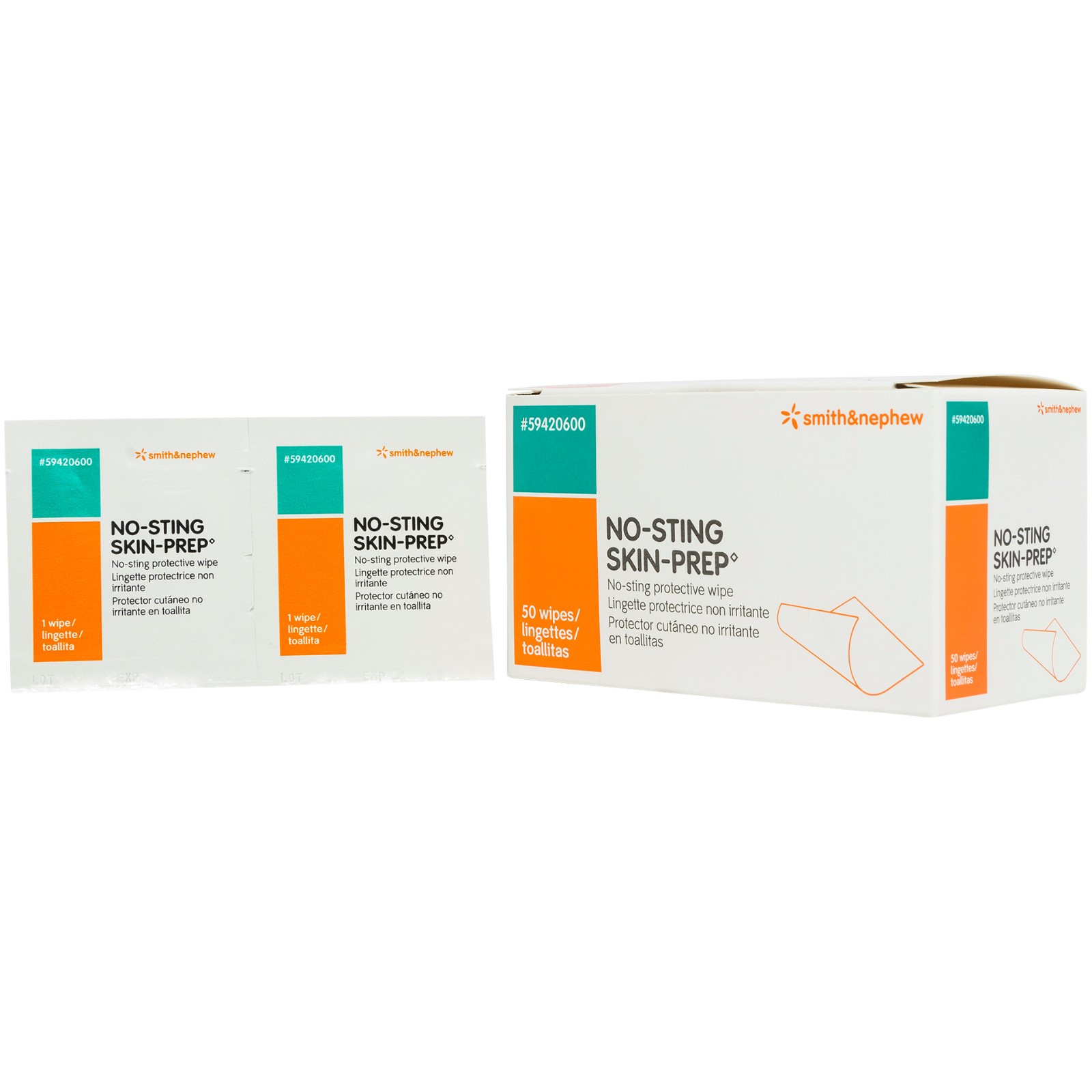 Smith & Nephew 59420600 Skin Prep Wipes No Sting – Box of 50