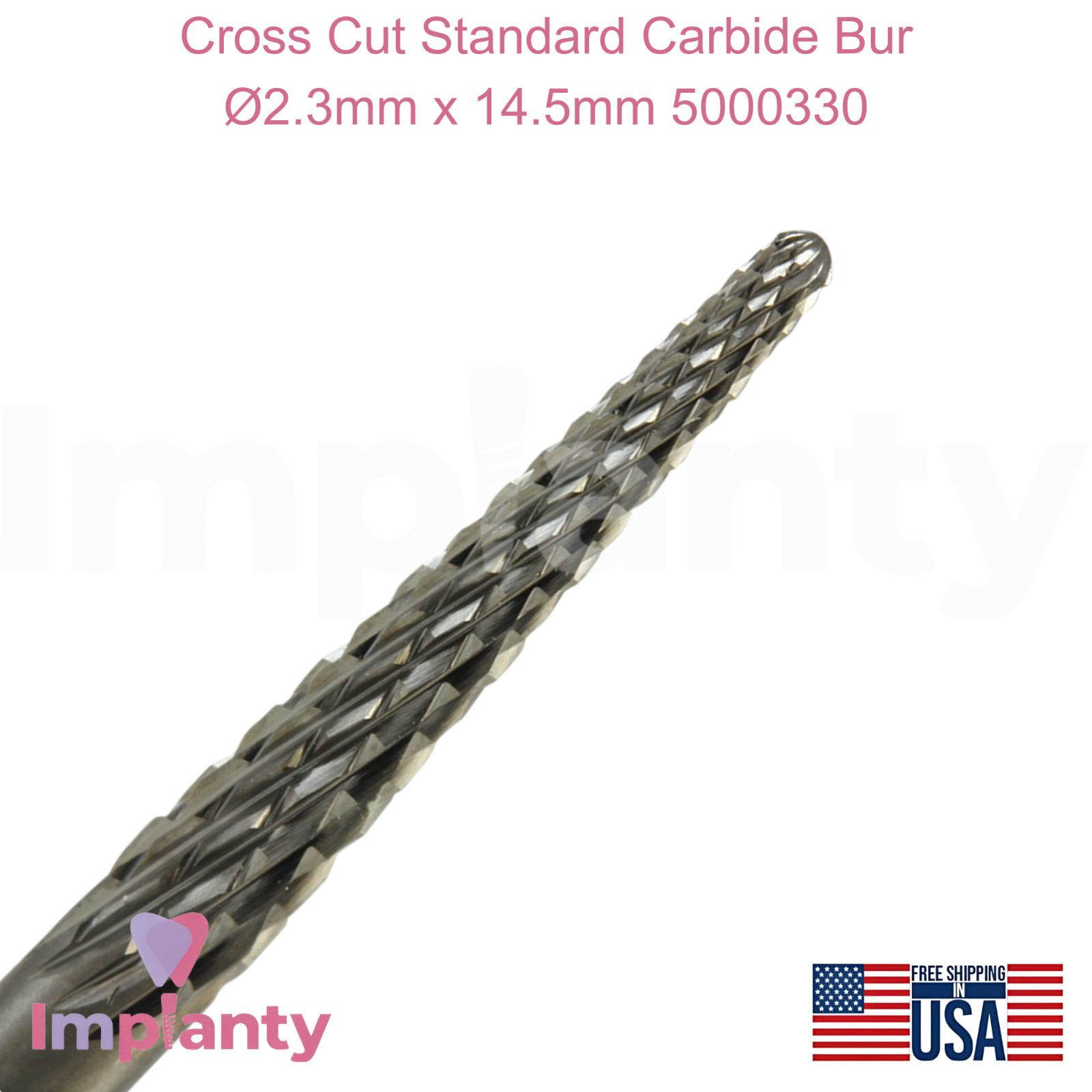 Cross Cut Standard Carbide Dental Bur Ø2.3mm x 14.5mm 5000330 Dentistry Tool