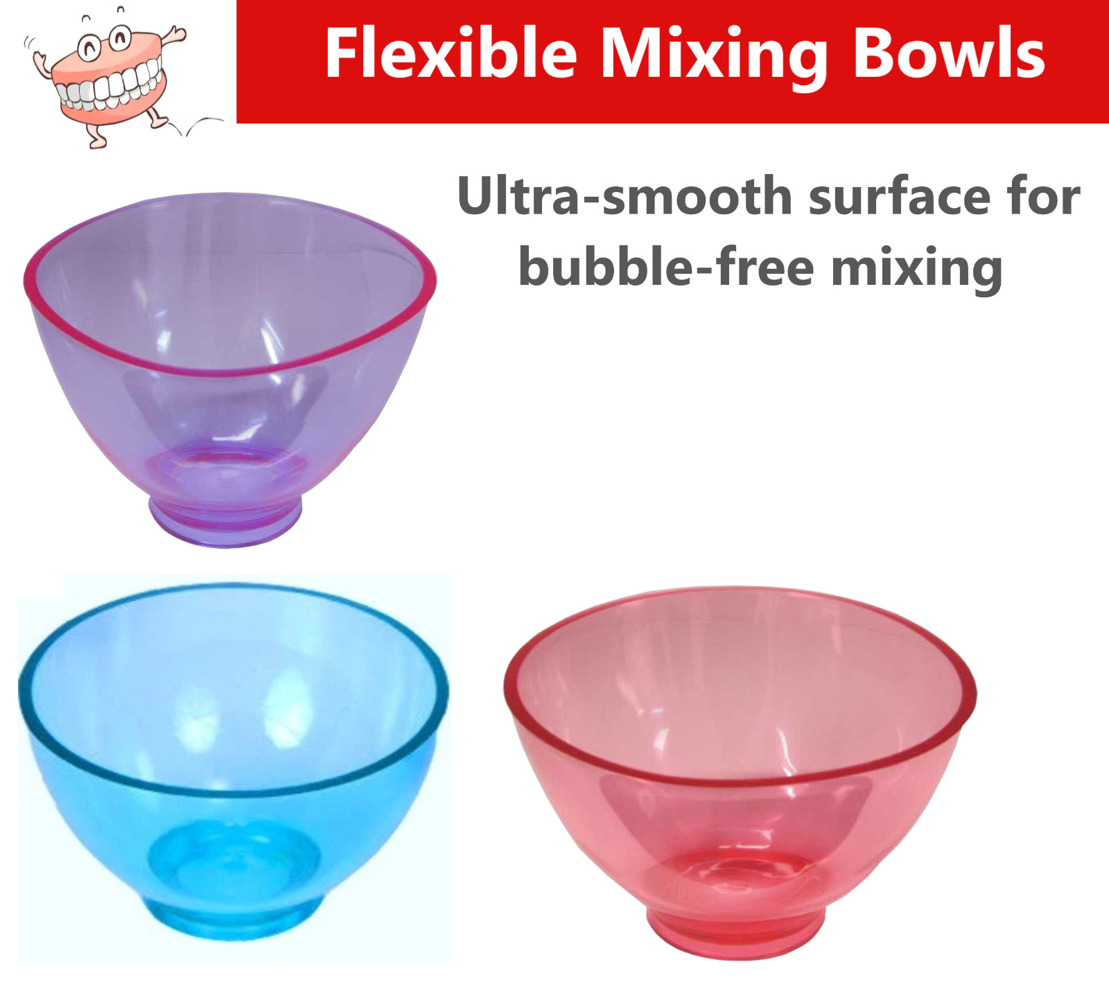 Dental Lab Flexible Rubber Impression Mixing Alginate Bowl – All Sizes / Colors