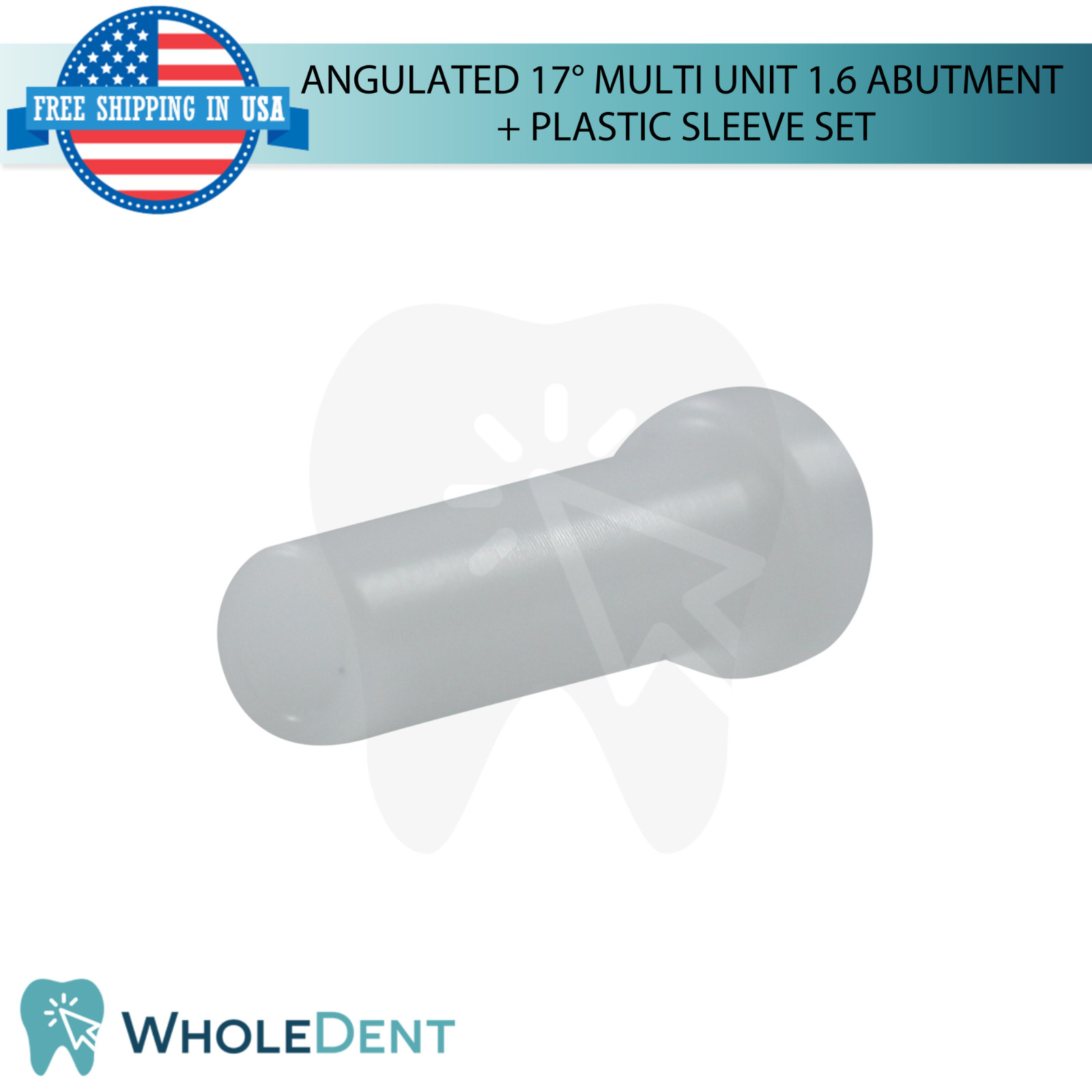 10x Dental Angulated 17° Prosthetic Multi Unit 1.6mm Plastic Sleeve Set Int Hex