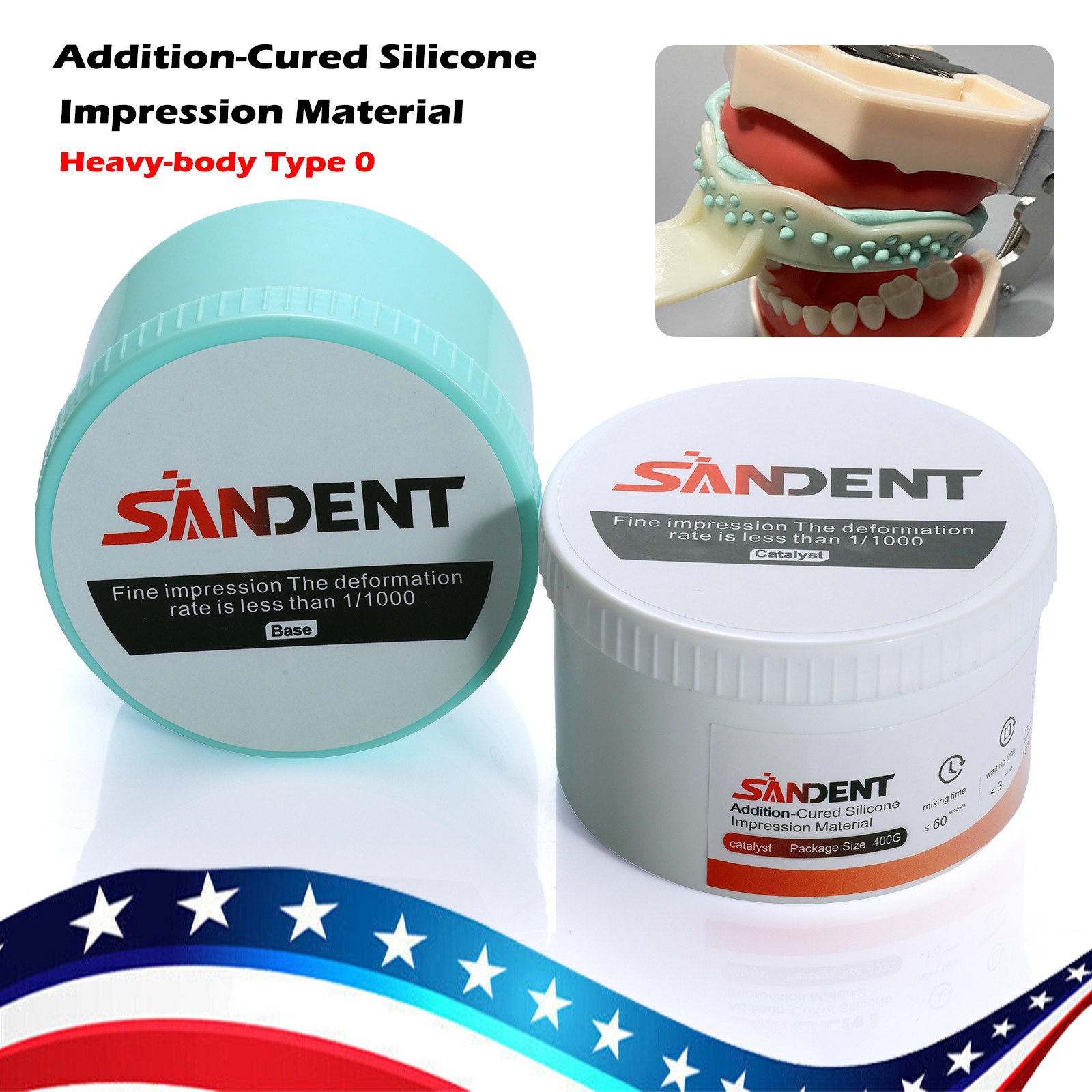 Dental Impression Putty Fast Set 800g VPS Putty (400g Base & 400g Catalyst) SALE