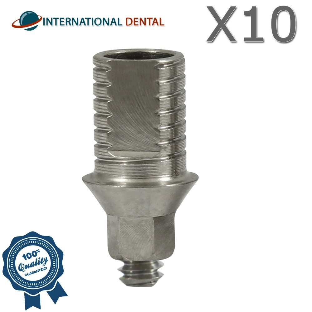 10 Anti Rotational Titanium Base CAD/CAM Abutment Dental Slim Platform Int Hex