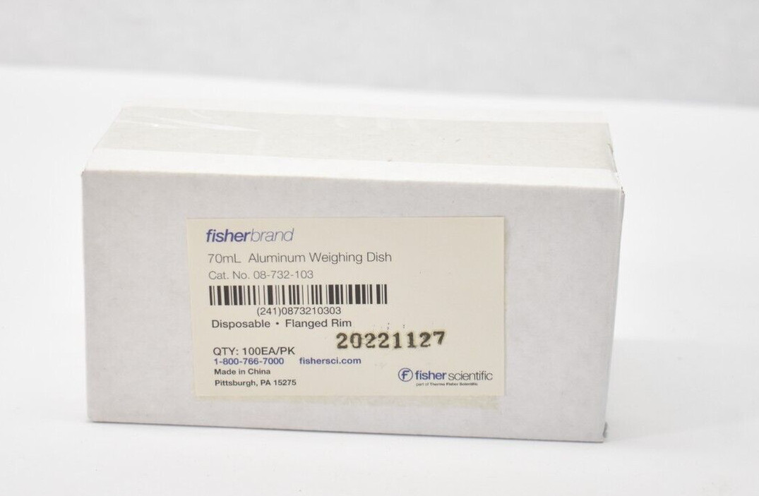Fisherbrand Aluminum Weighing Dishes 100 Pack Flanged Rim Disposable 08-732-103