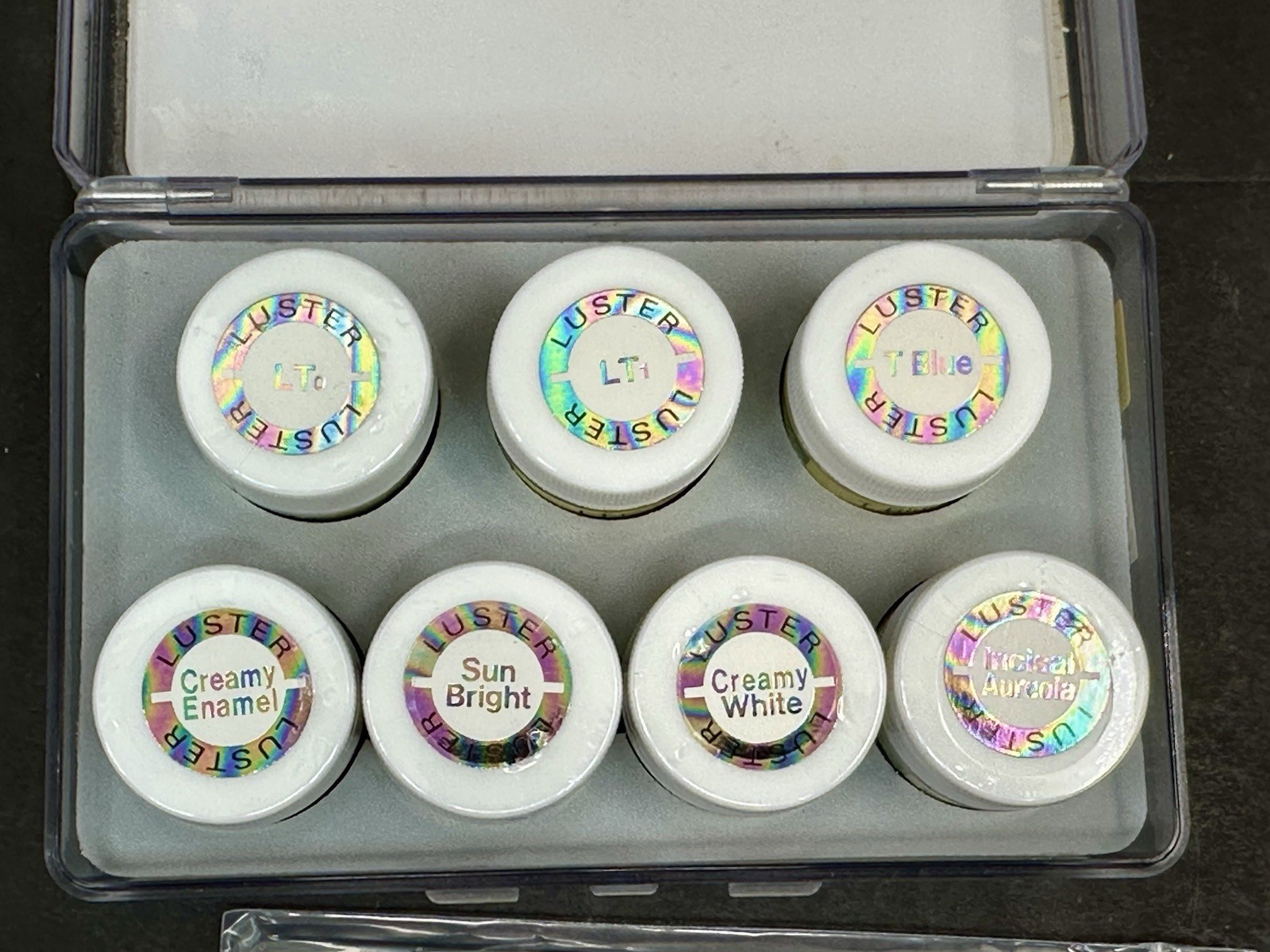 Noritake EX-3 Super Porcelain Powder Luster Metal Powder 7 Jar Case Set (2 open)