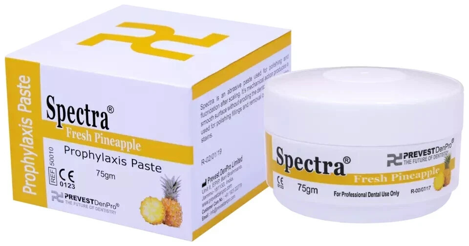 Dental SPECTRA Prophylaxis Polishing Paste After Scaling 75g Jar PINEAPPLE