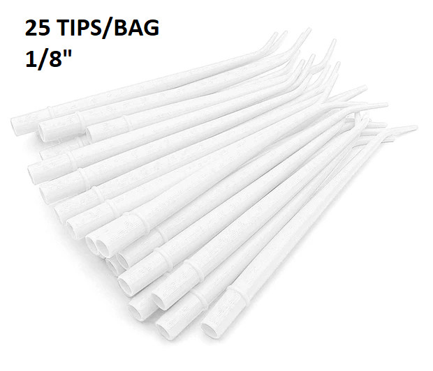 SURGICAL ASPIRATOR SUCTION TIPS WHITE (25 /PACK) – 1/8″ DENTAL