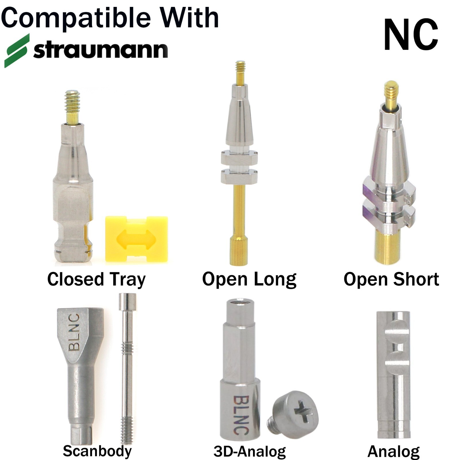 Dental Bone Level Closed Open Tray Transfer Analog fits ITI Straumann NC/RC