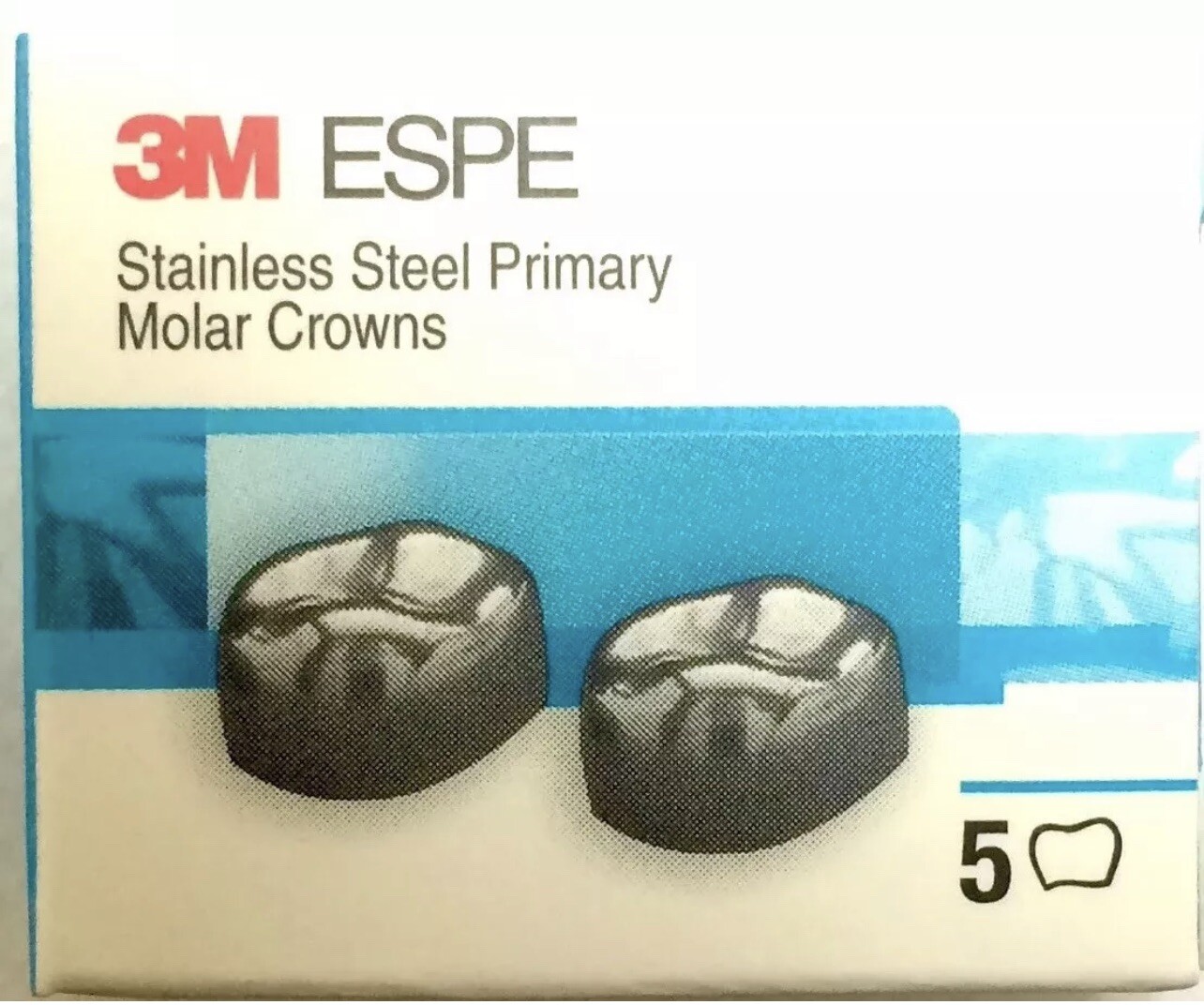 3M ESPE ELR4 Lower Right 2nd Primary Molar Stainless Steel Crown Form 5/box