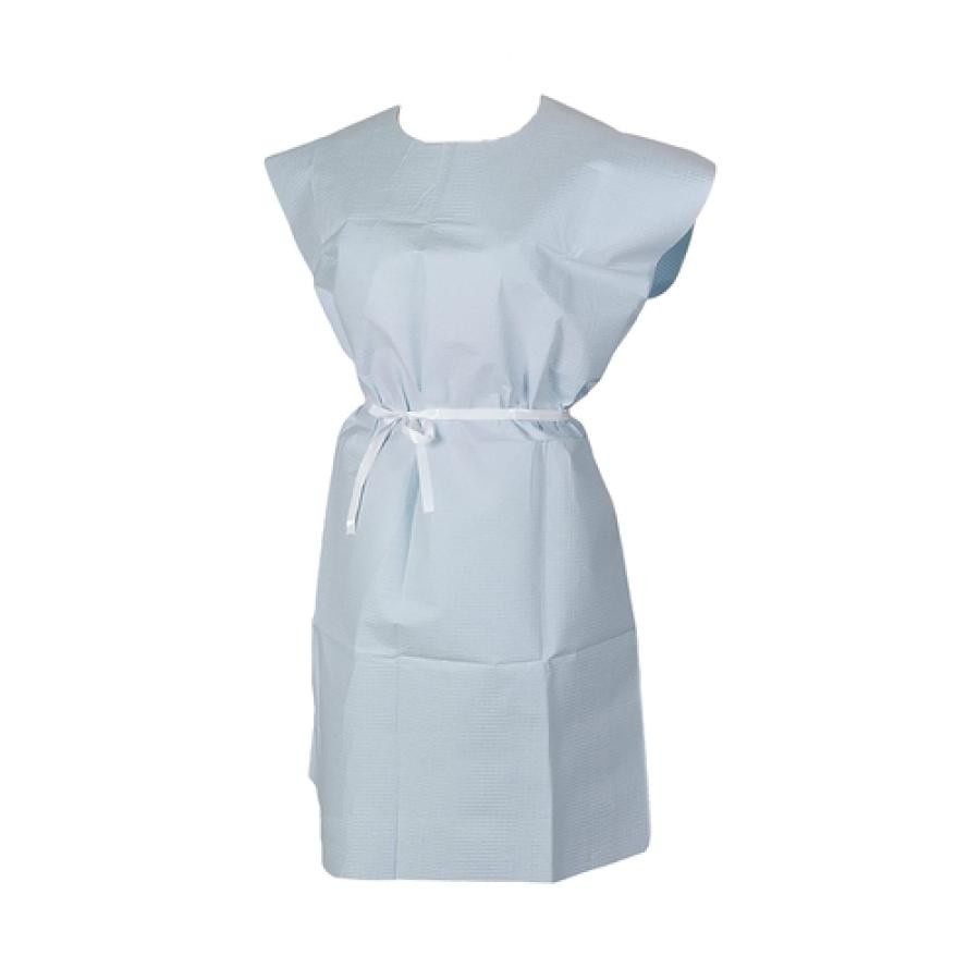 Tidi Patient Exam Gowns Blue 30×42″ Hip Tie Unisex Tissue/Poly/Tissue M Adult 50
